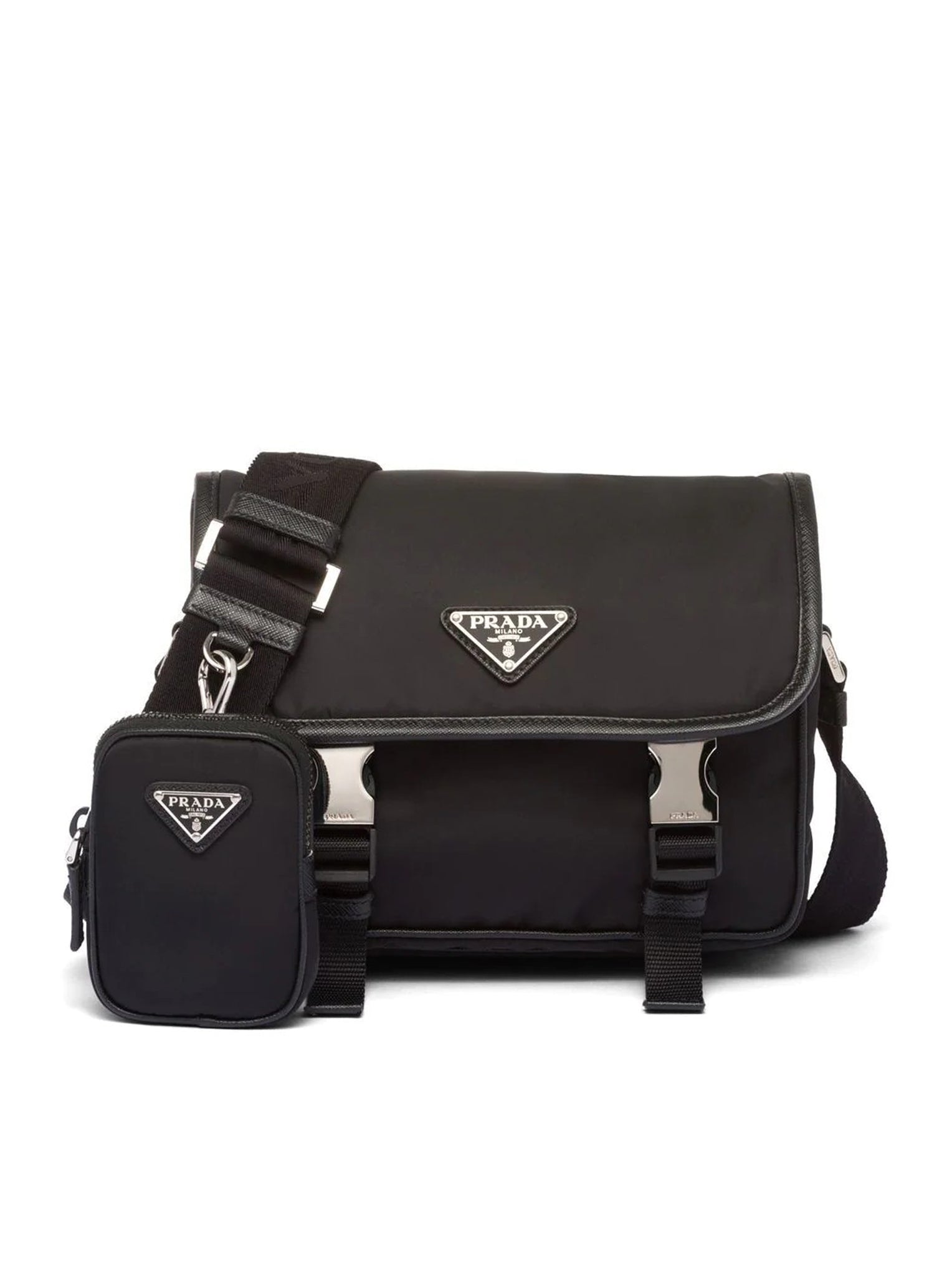Re-Nylon And Saffiano Shoulder Bag Prada – Гарантія оригінальності – боковий вид