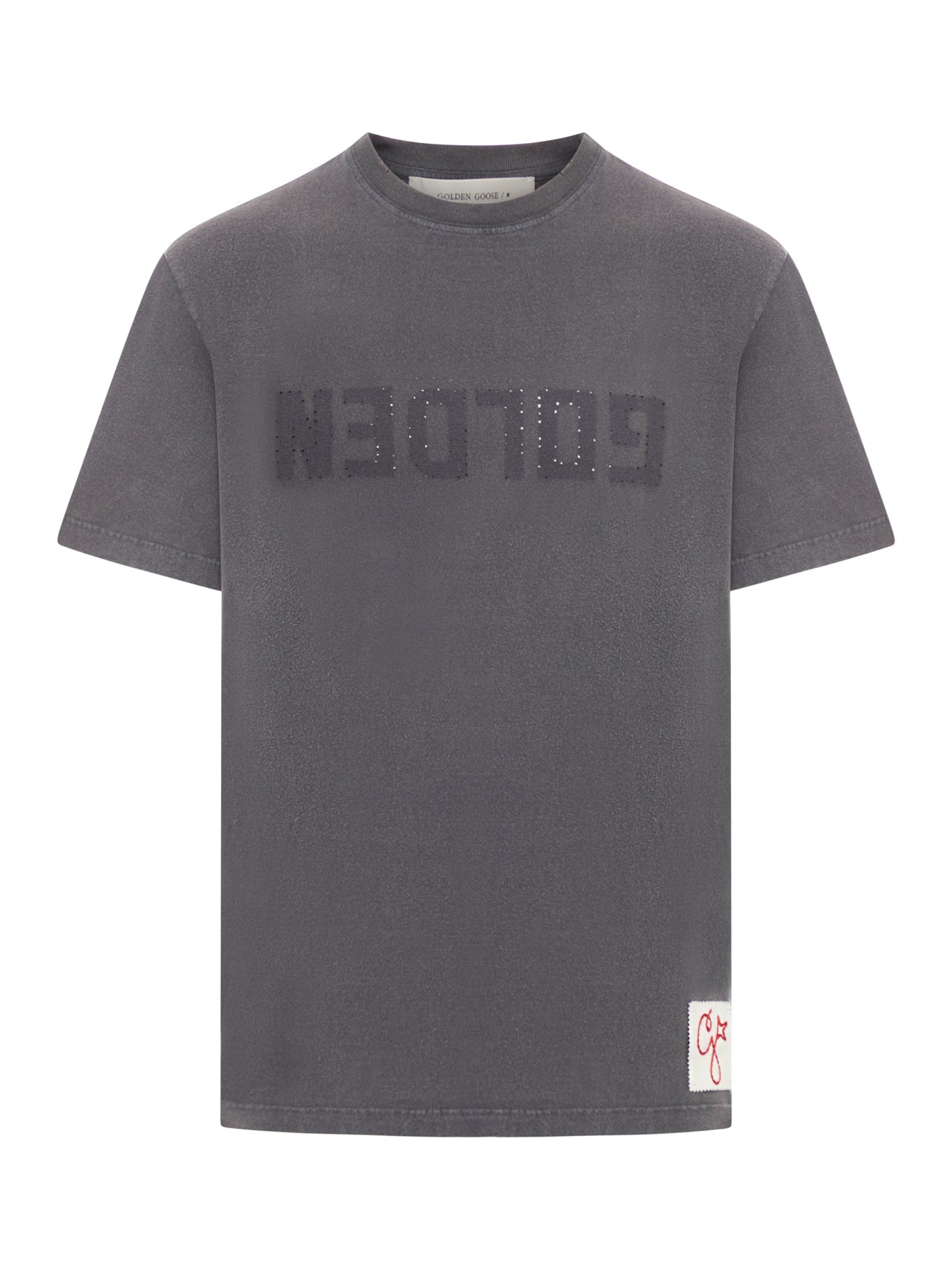 Short-Sleeved T-Shirt With Logo Print Golden goose – Гарантія оригінальності – боковий вид