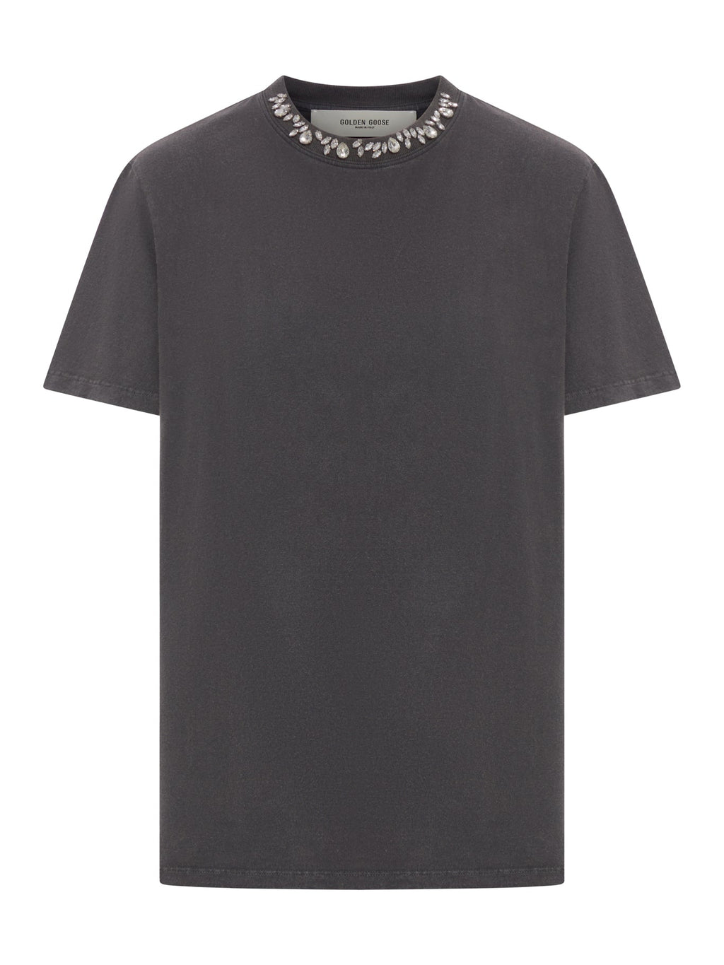 Grey T-Shirt With Crystals Golden goose – Гарантія оригінальності – боковий вид