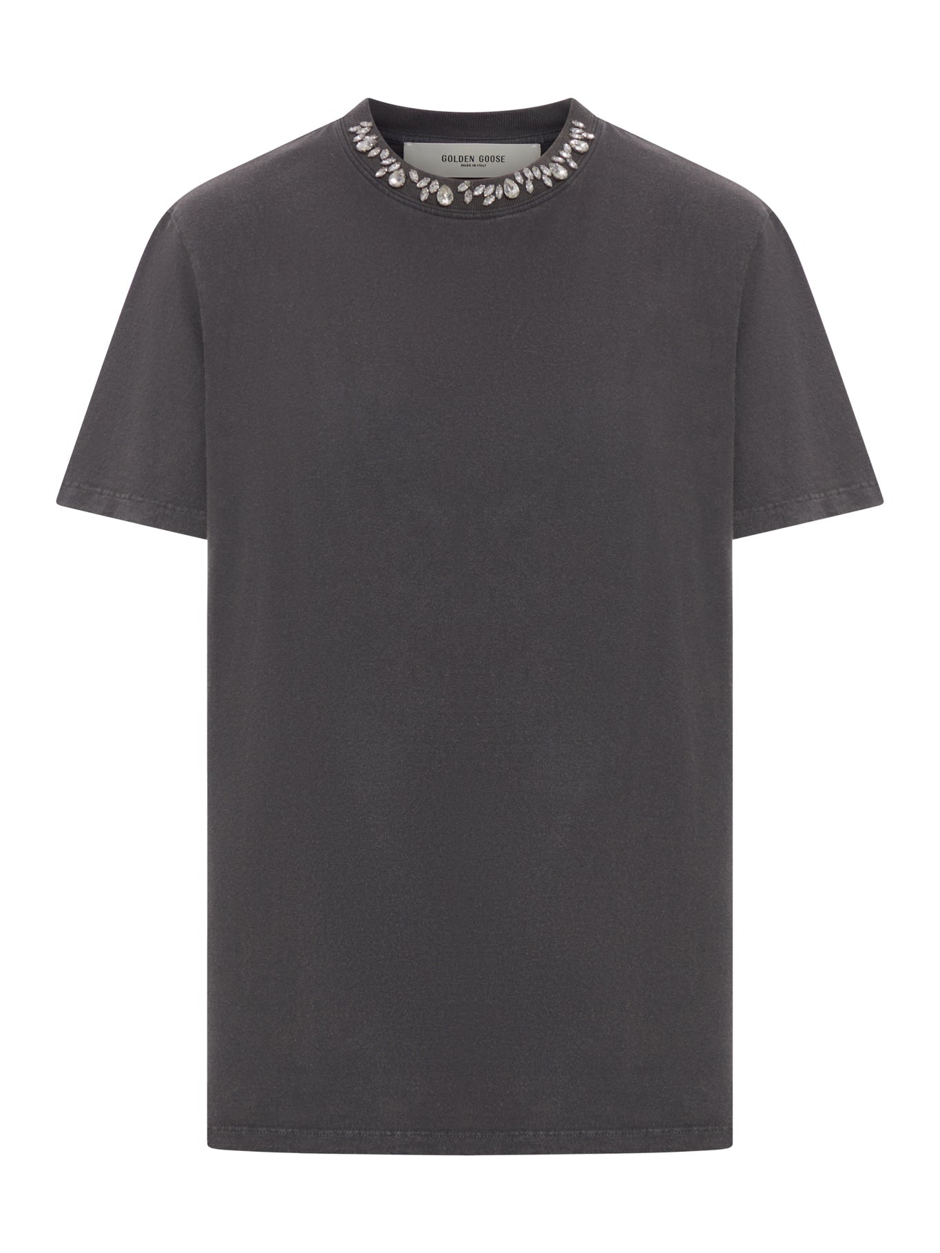 Grey T-Shirt With Crystals Golden goose – Гарантія оригінальності – боковий вид