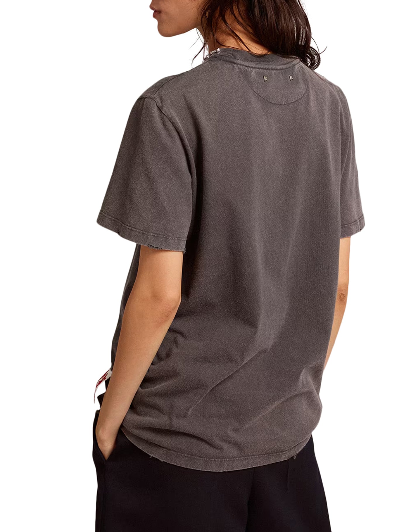 Grey T-Shirt With Crystals Golden goose – Гарантія оригінальності – збільшений вид