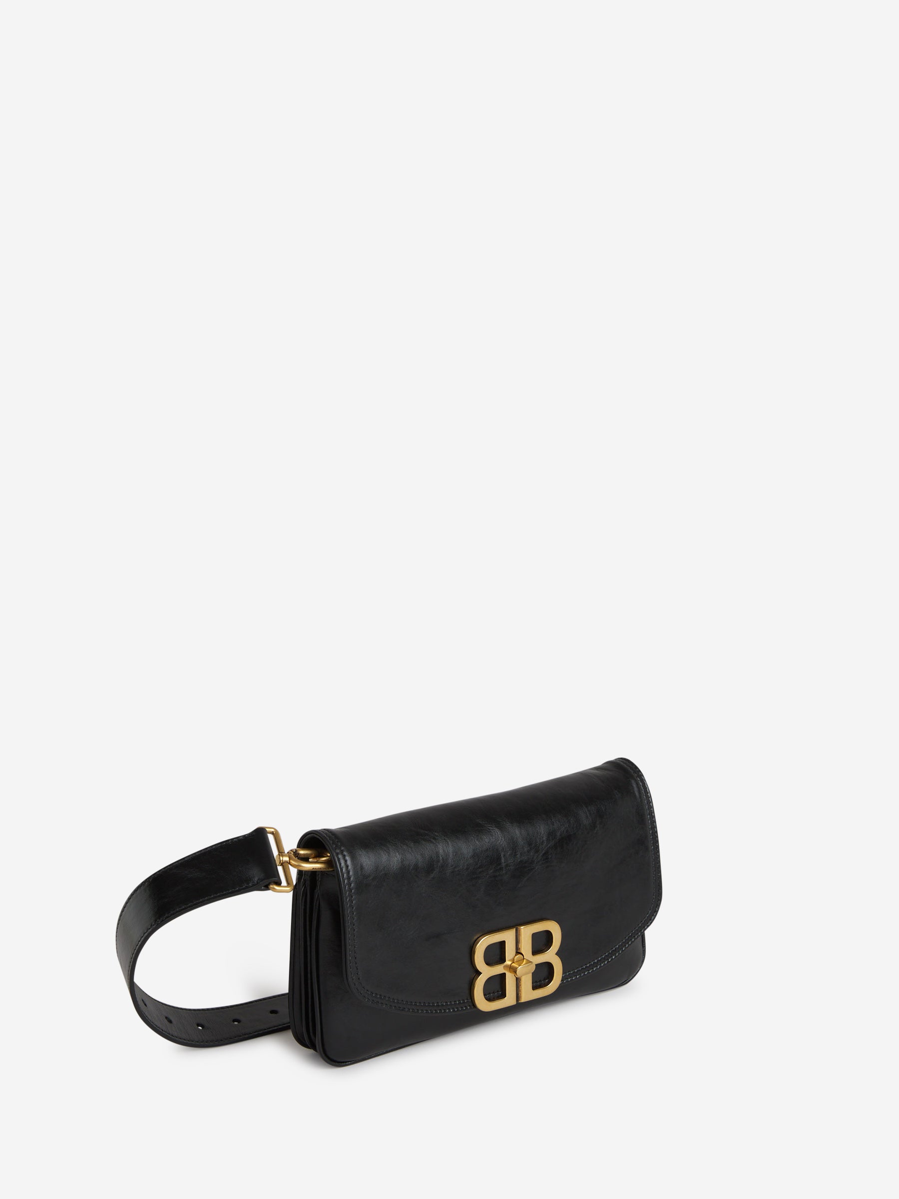 Leather Logo Shoulder Bag Balenciaga оригінал – Купити в Україні – вид ззаду