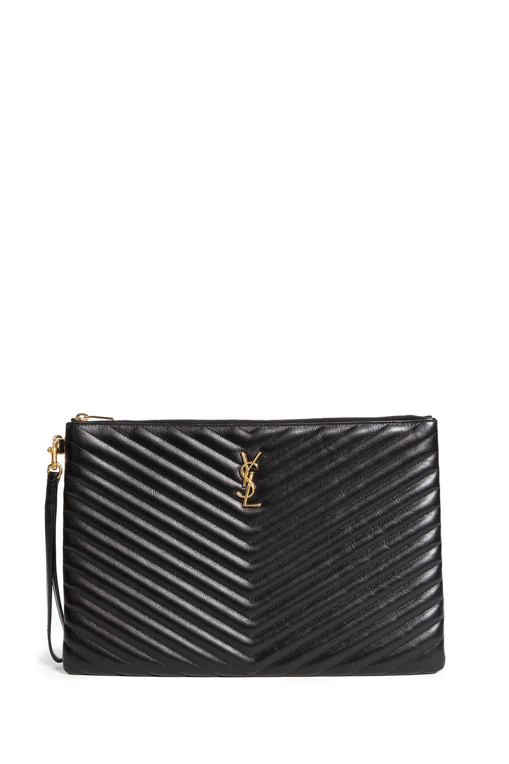 Matelassé Leather Pouch Bag Saint laurent – Гарантія оригінальності – боковий вид