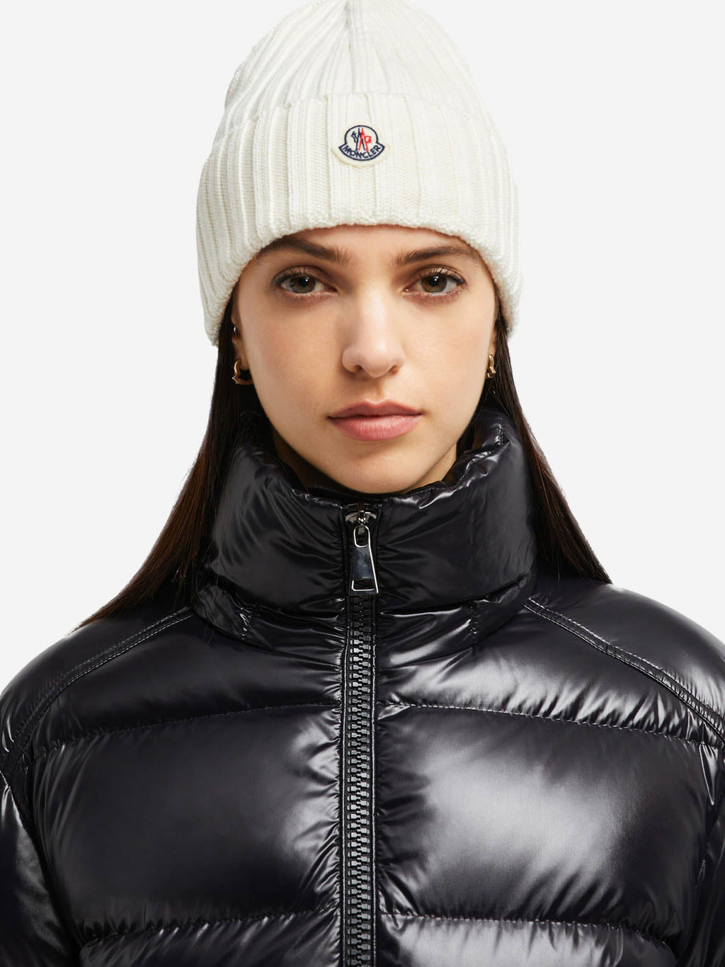 Wool Logo Beanie Moncler – Гарантія оригінальності – вид ззаду