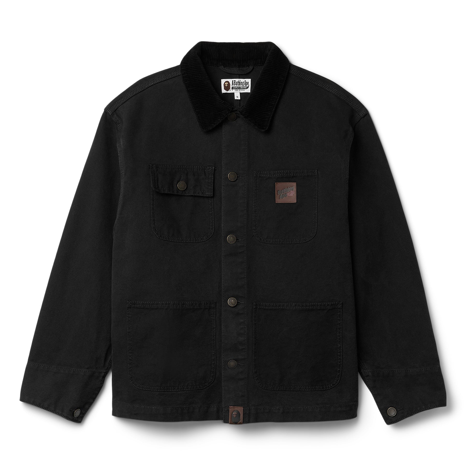 Оригінальна Line Camo Jacquard Patched Pocket Garment Dye Work Jacket A bathing ape – боковий вид
