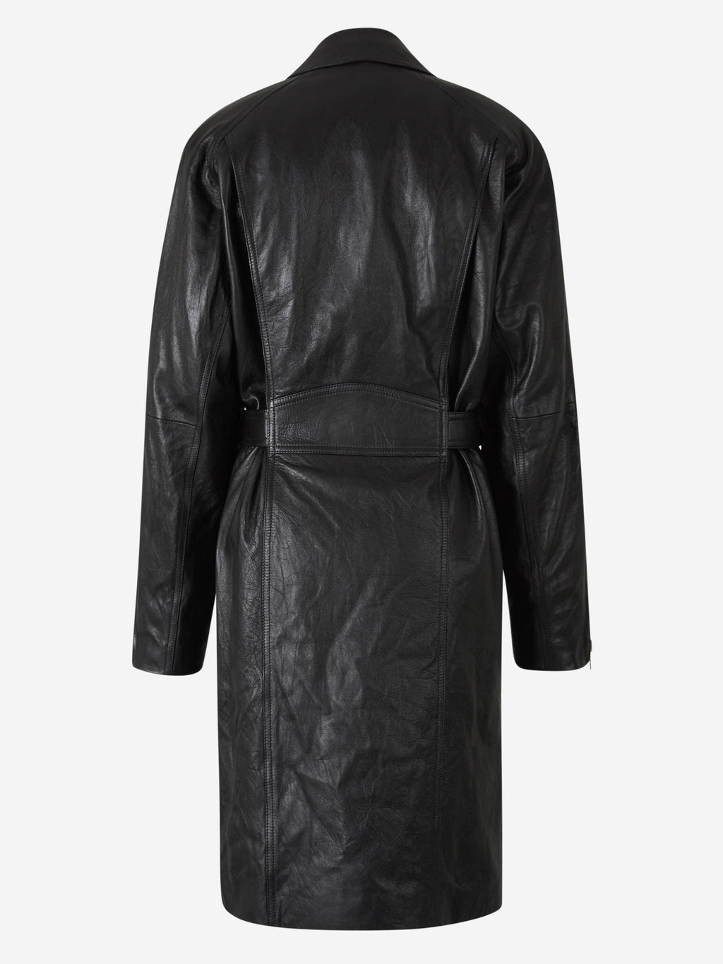 Biker Leather Trench Coat Saint laurent оригінал – Купити в Україні – вид ззаду
