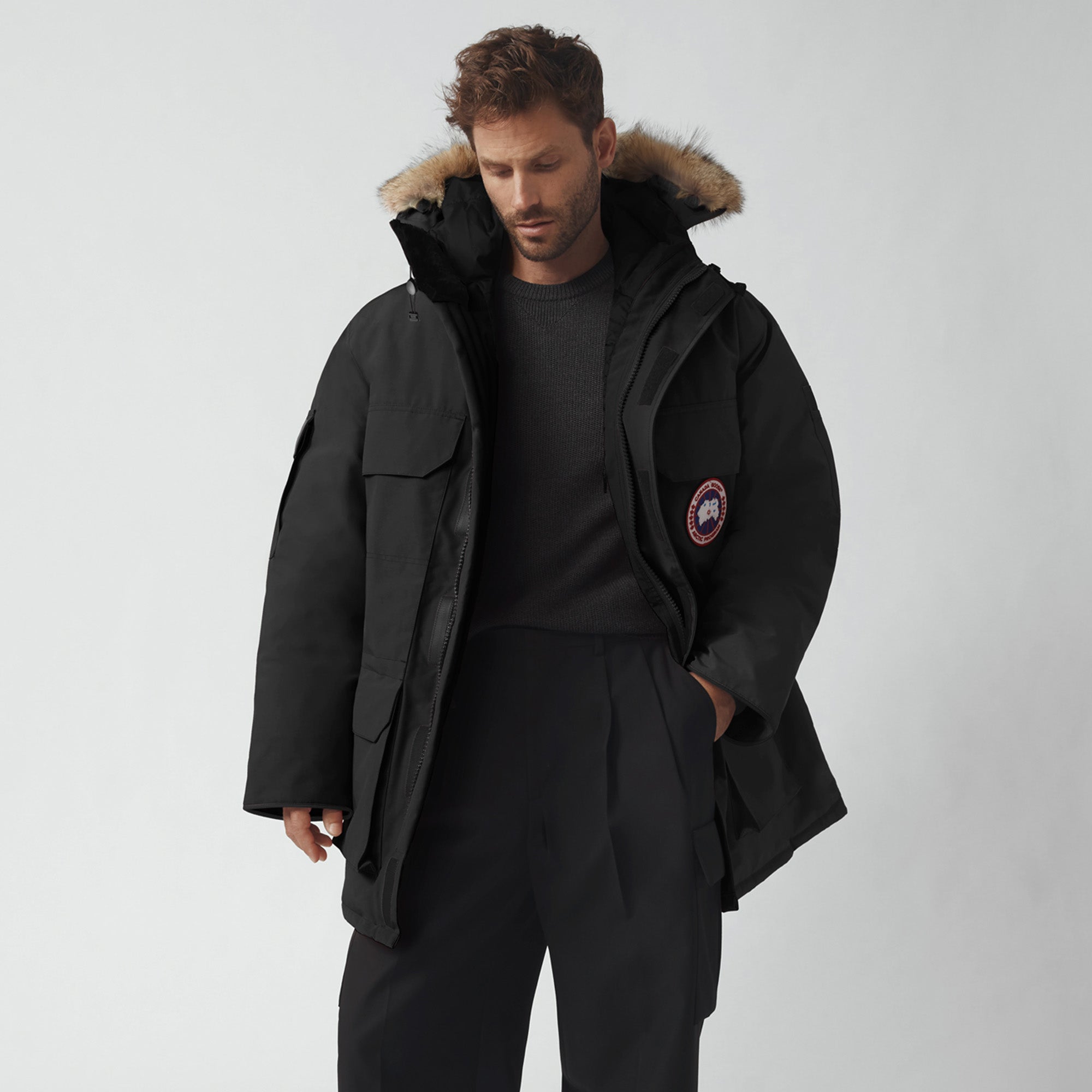 Оригінальна Mens Expedition Parka Black Canada goose – вид ззаду