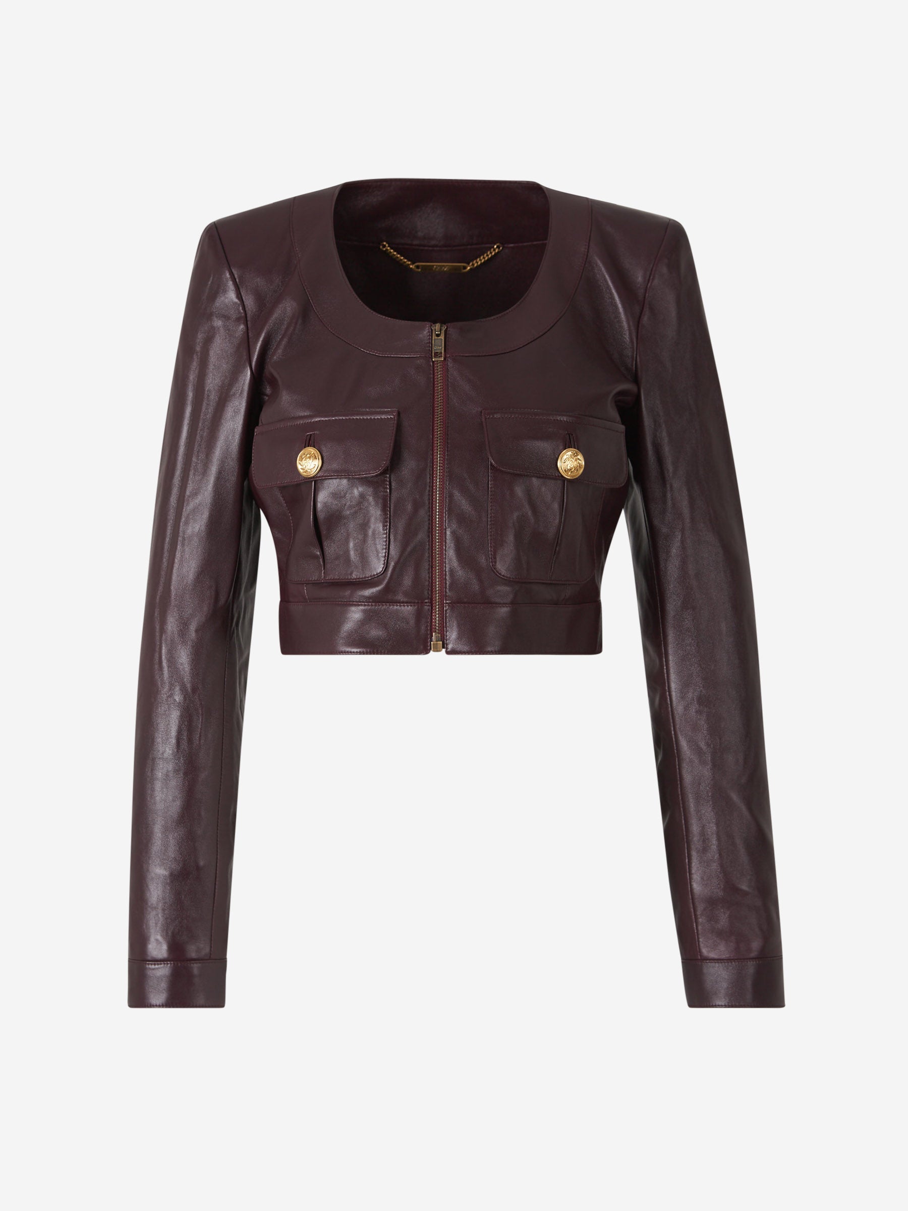 Оригінальна Cropped Leather Jacket Chloe – боковий вид