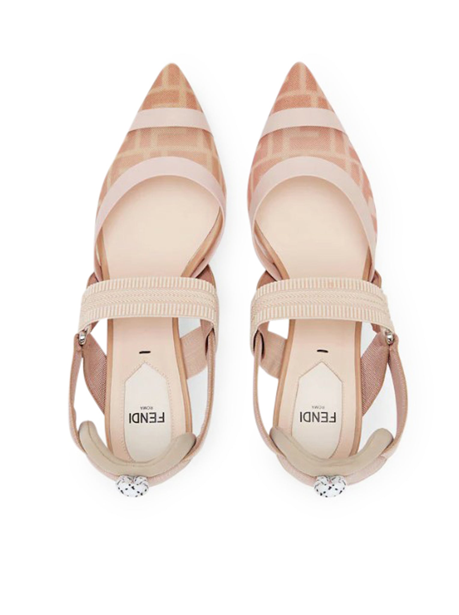 Colibri` Slingback In Leather And Mesh With Medium Heel Fendi оригінал – Купити в Україні – збільшений вид