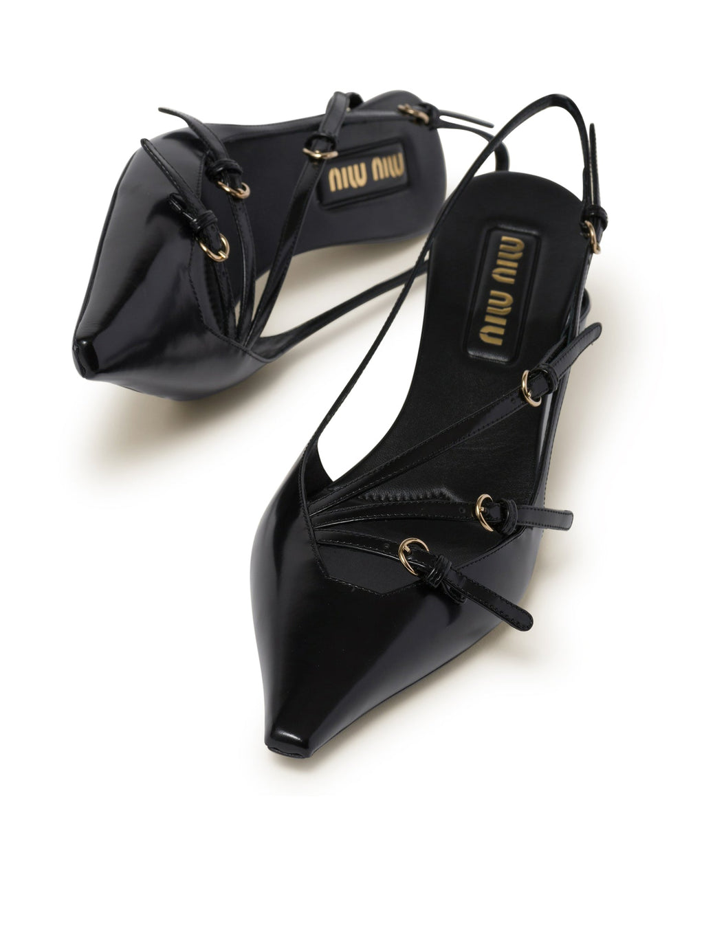Оригінальна Patent Leather Slingback With Buckles Miu miu – збільшений вид