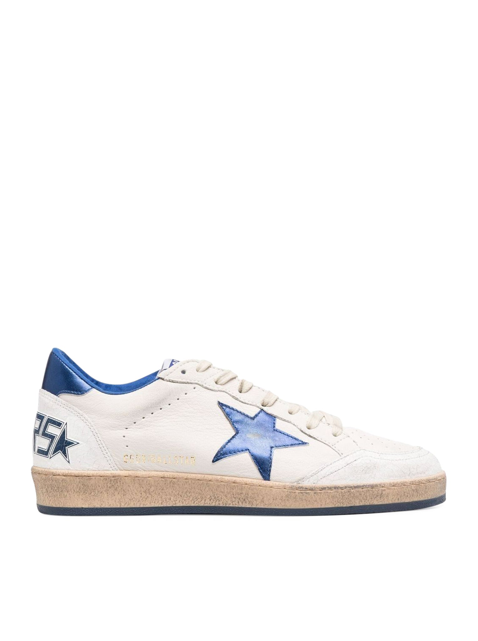 Оригінальна Ball-Star Wishes In White Nappa With Blue Star And Heel Golden goose – боковий вид