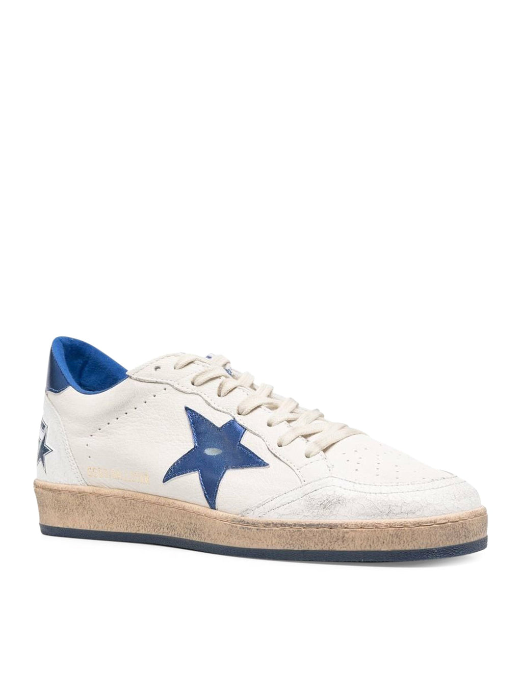 Оригінальна Ball-Star Wishes In White Nappa With Blue Star And Heel Golden goose – вид ззаду