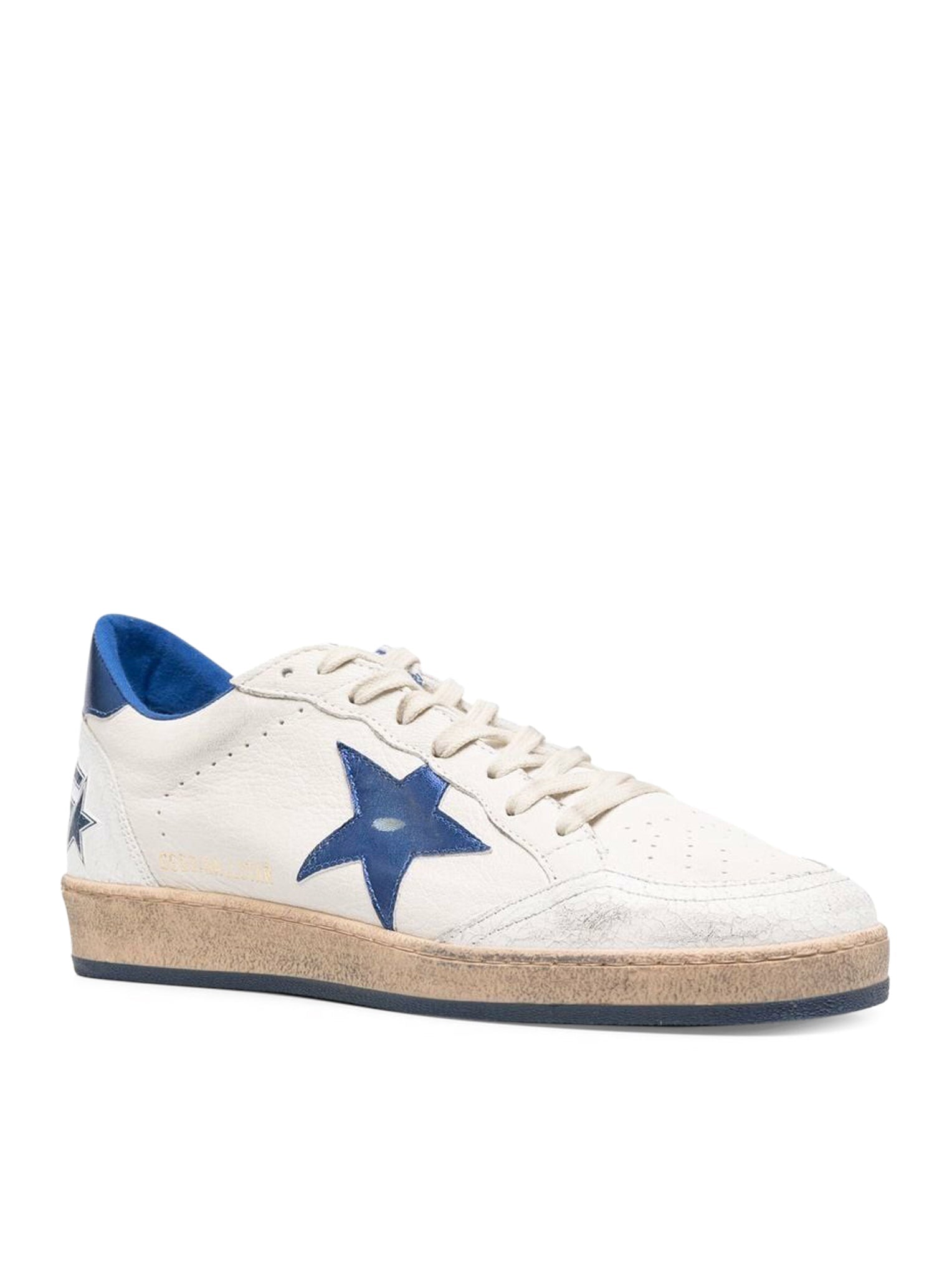 Оригінальна Ball-Star Wishes In White Nappa With Blue Star And Heel Golden goose – вид ззаду