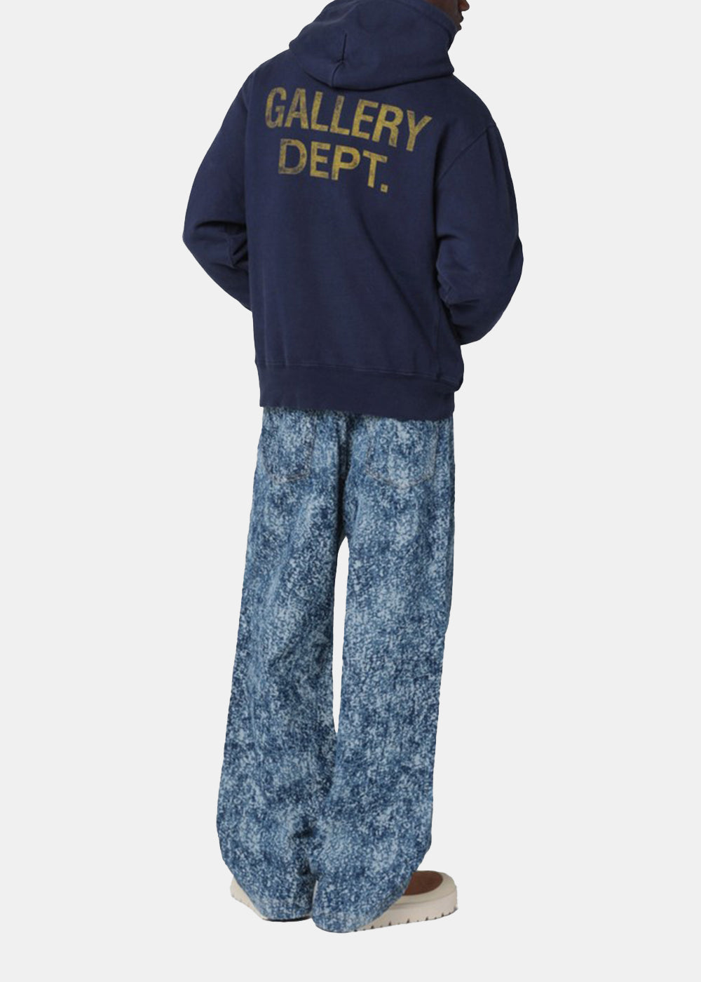 Оригінальна Dark Blue Logo-Detail Painted Hoodie Gallery department – збільшений вид