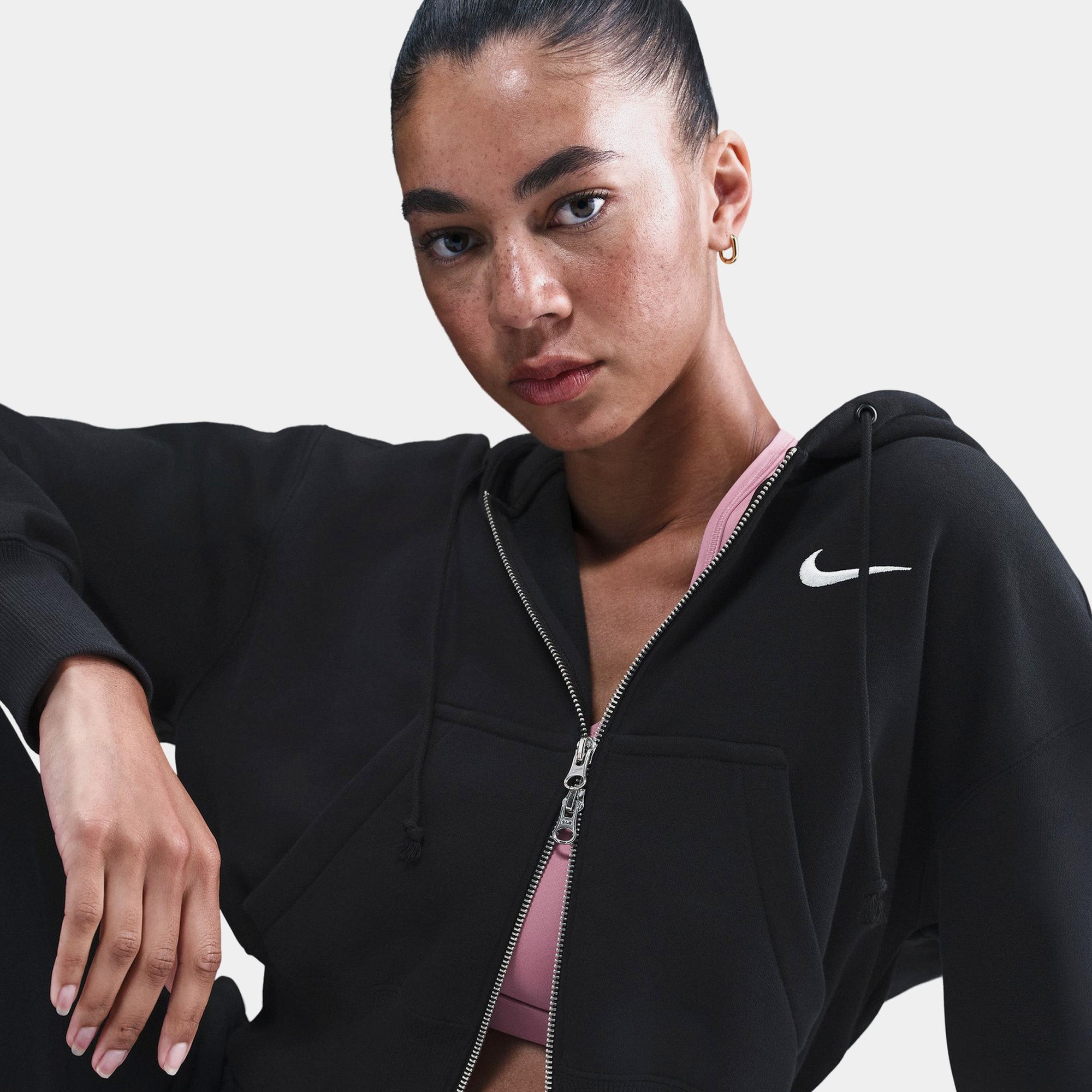 Phoenix Fleece Loose Full Zip Cropped Womens Hoodie Nike оригінал – Купити в Україні – детальний вид - NIKE