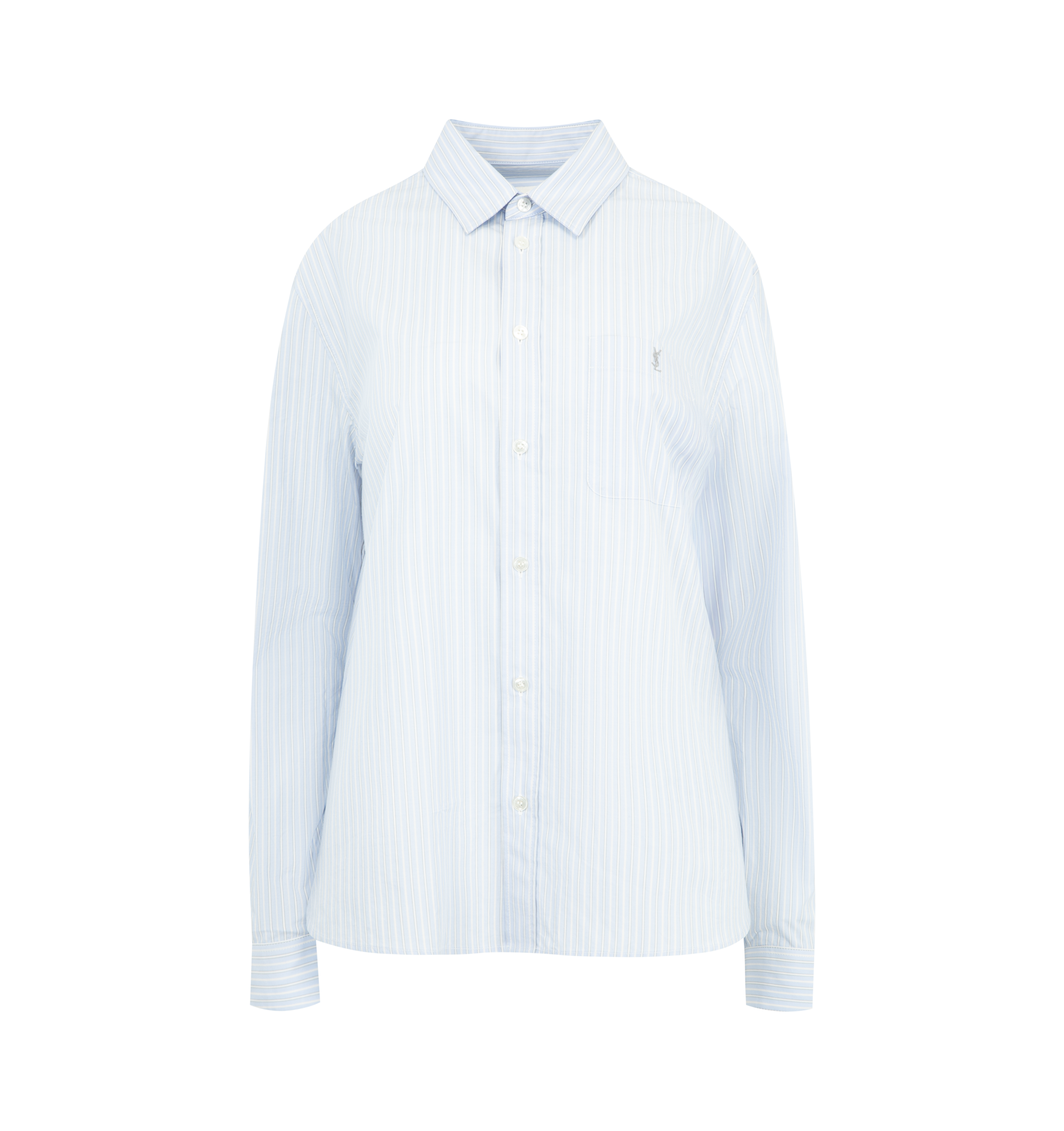 Striped Cotton Poplin Shirt Saint laurent оригінал – Купити в Україні – боковий вид