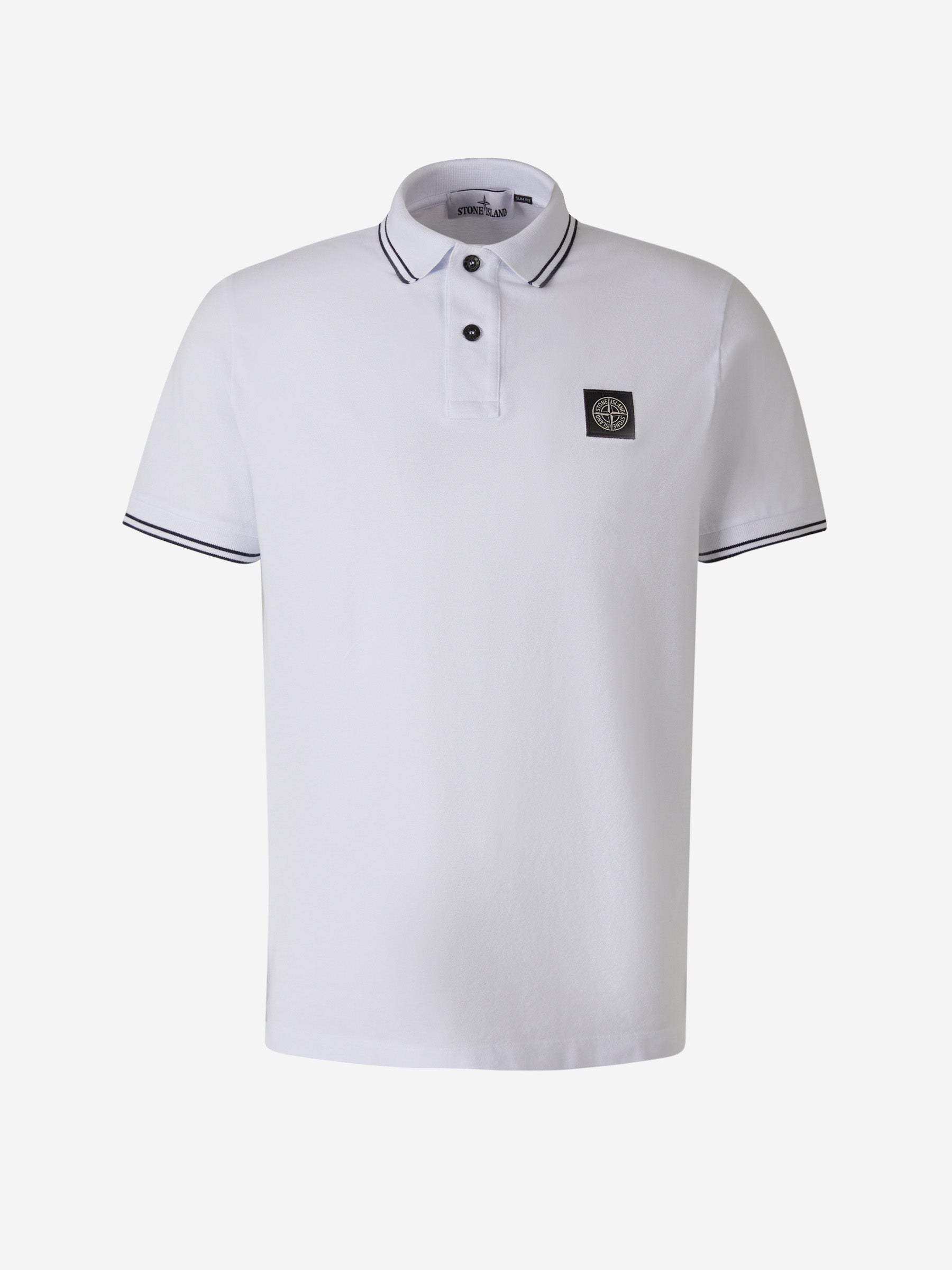 Оригінальна Piqué Polo Striped Detail Stone island – боковий вид