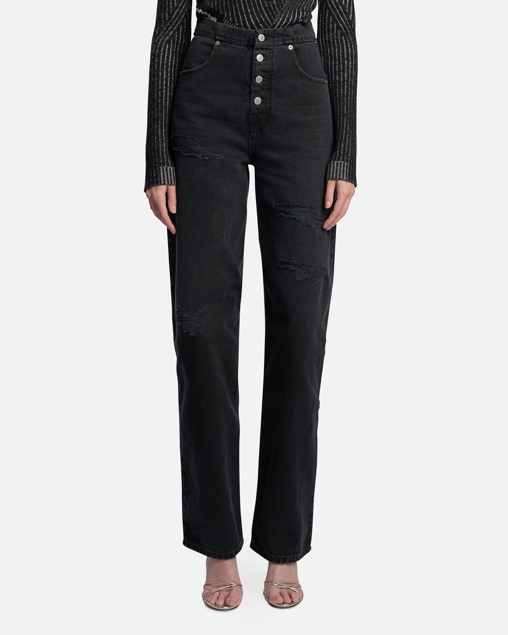 Оригінальна 5 Pocket Pants In Black Maison margiela – боковий вид