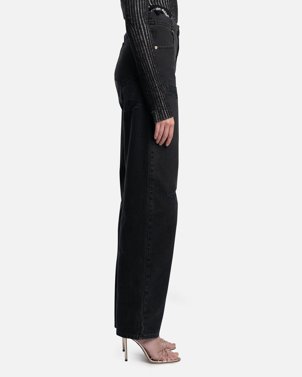 Оригінальна 5 Pocket Pants In Black Maison margiela – вид ззаду