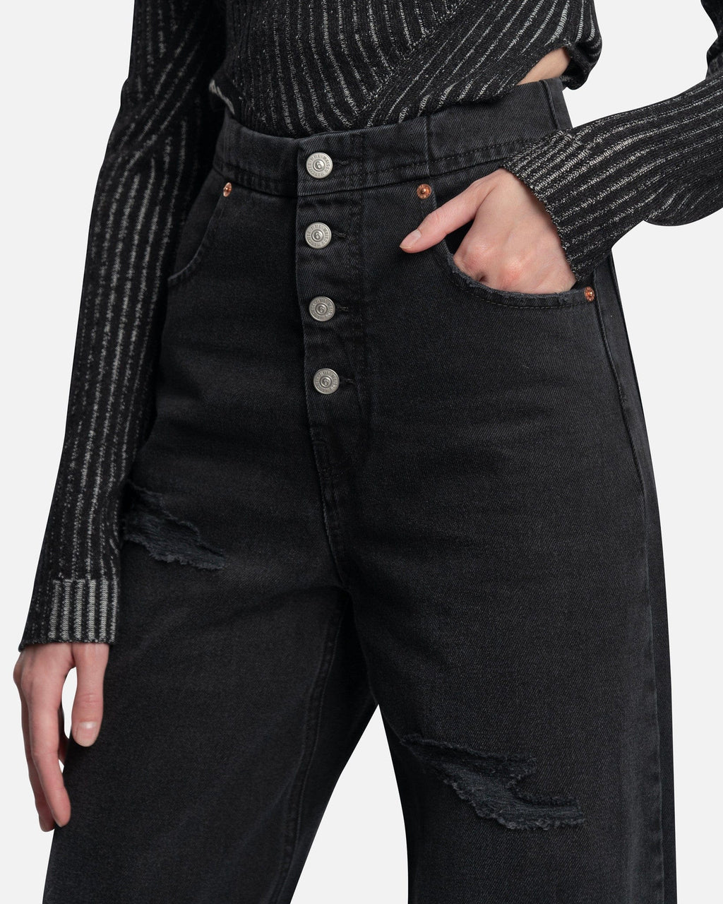 Оригінальна 5 Pocket Pants In Black Maison margiela – збільшений вид