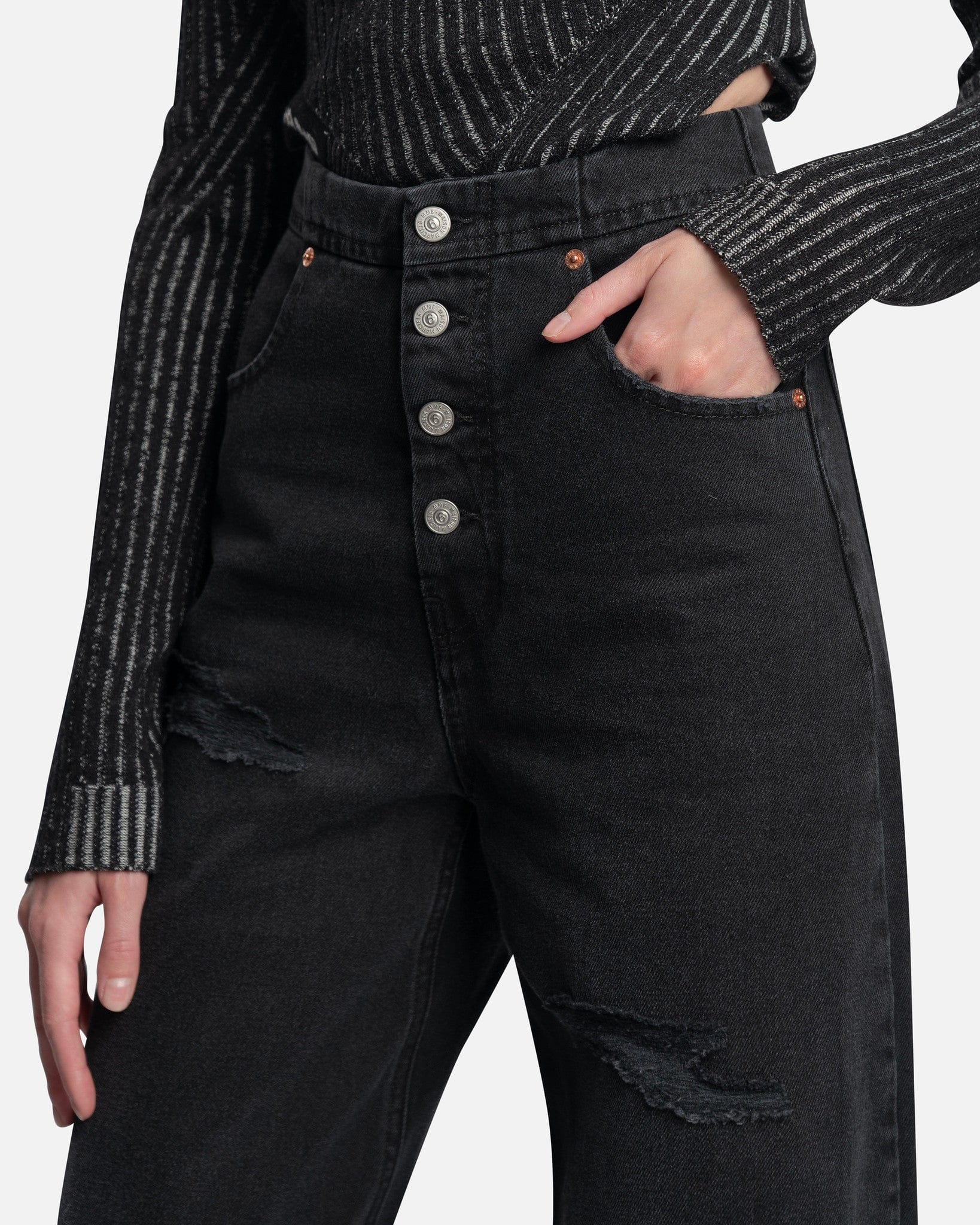Оригінальна 5 Pocket Pants In Black Maison margiela – збільшений вид