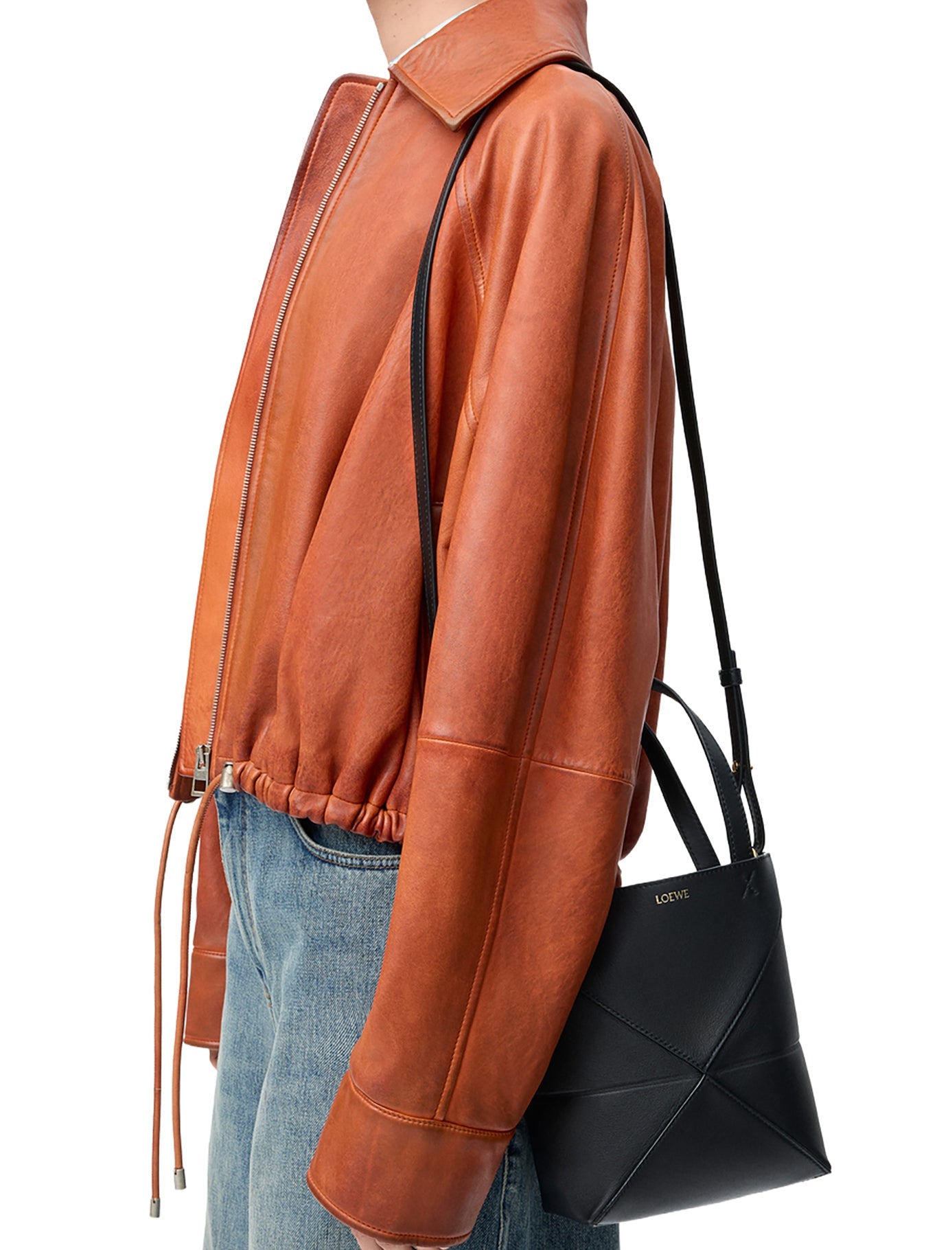 Puzzle Fold Tote Bag In Polished Calfskin Loewe оригінал – Купити в Україні – вид ззаду