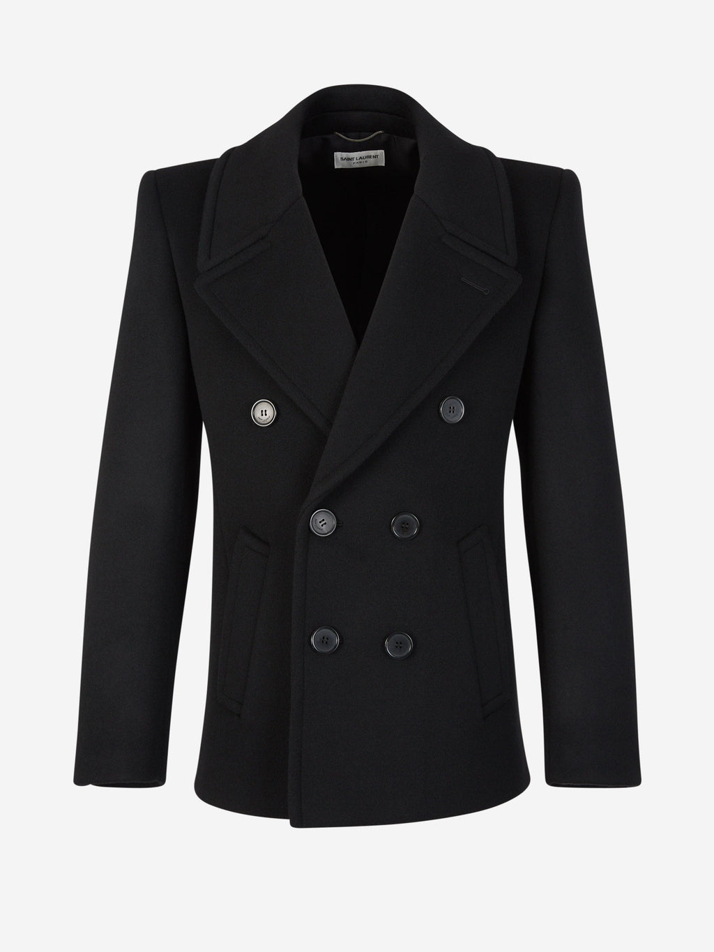 Wrap Wool Coat Saint laurent – Гарантія оригінальності – боковий вид