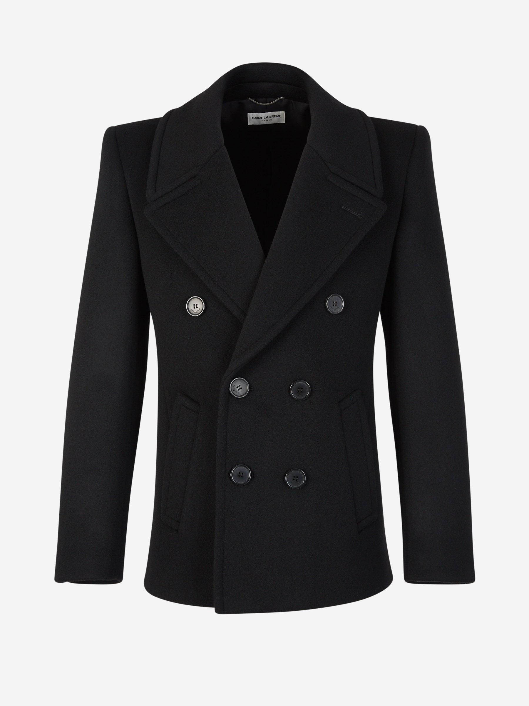 Wrap Wool Coat Saint laurent – Гарантія оригінальності – боковий вид