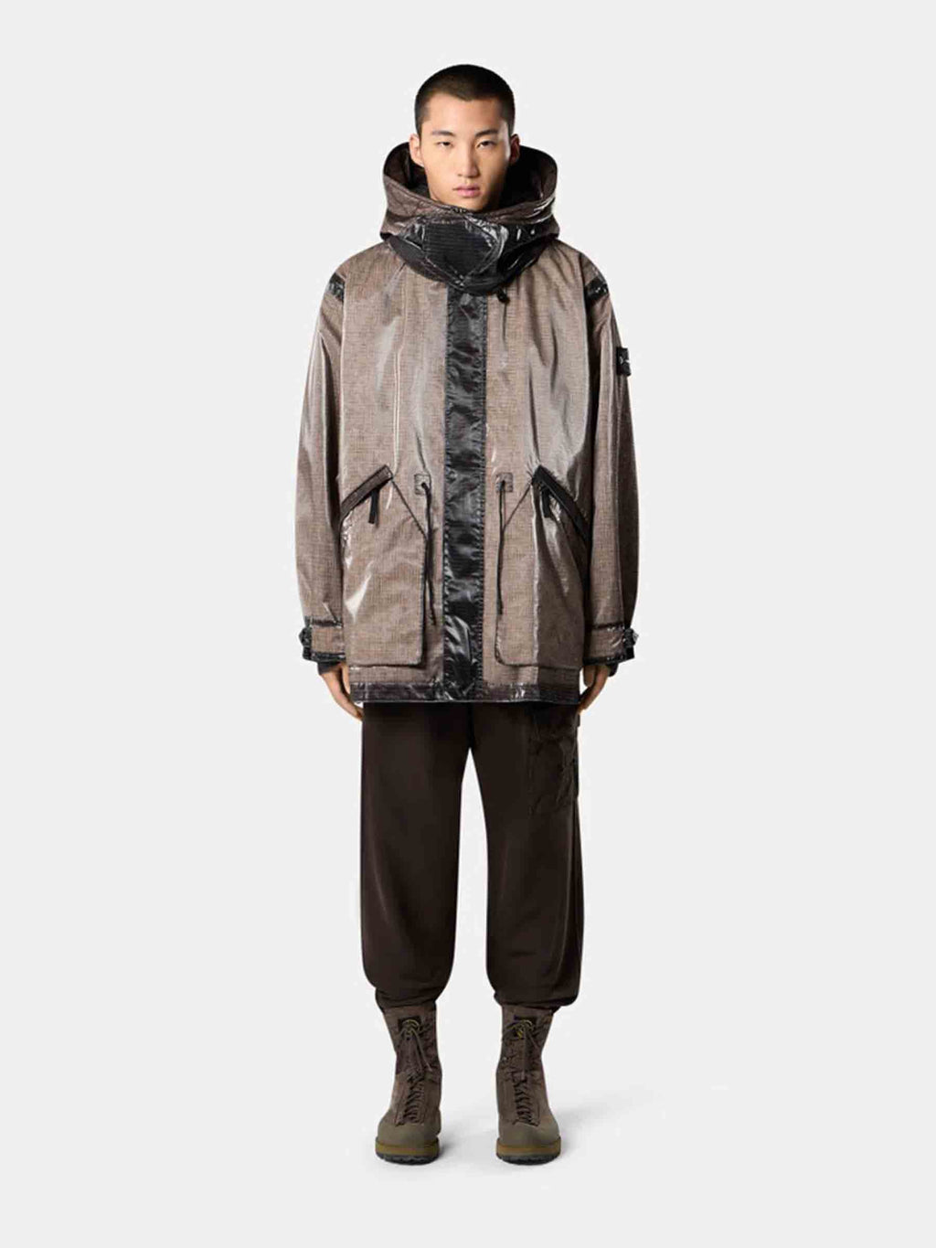 Оригінальна Prismatic Hooded Parka Stone island – вид ззаду