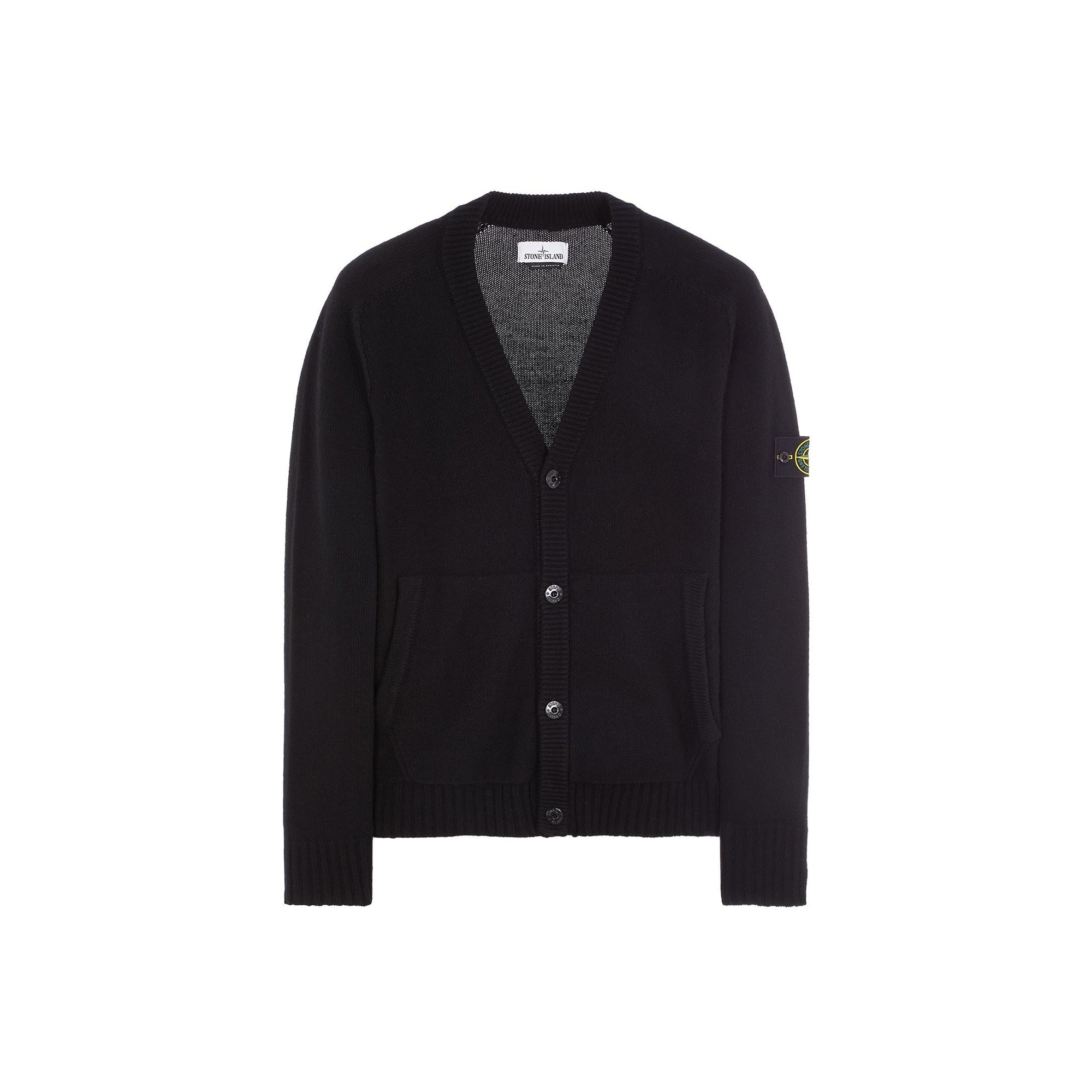 Mens Wool Cardigan Black Stone island – Гарантія оригінальності – боковий вид