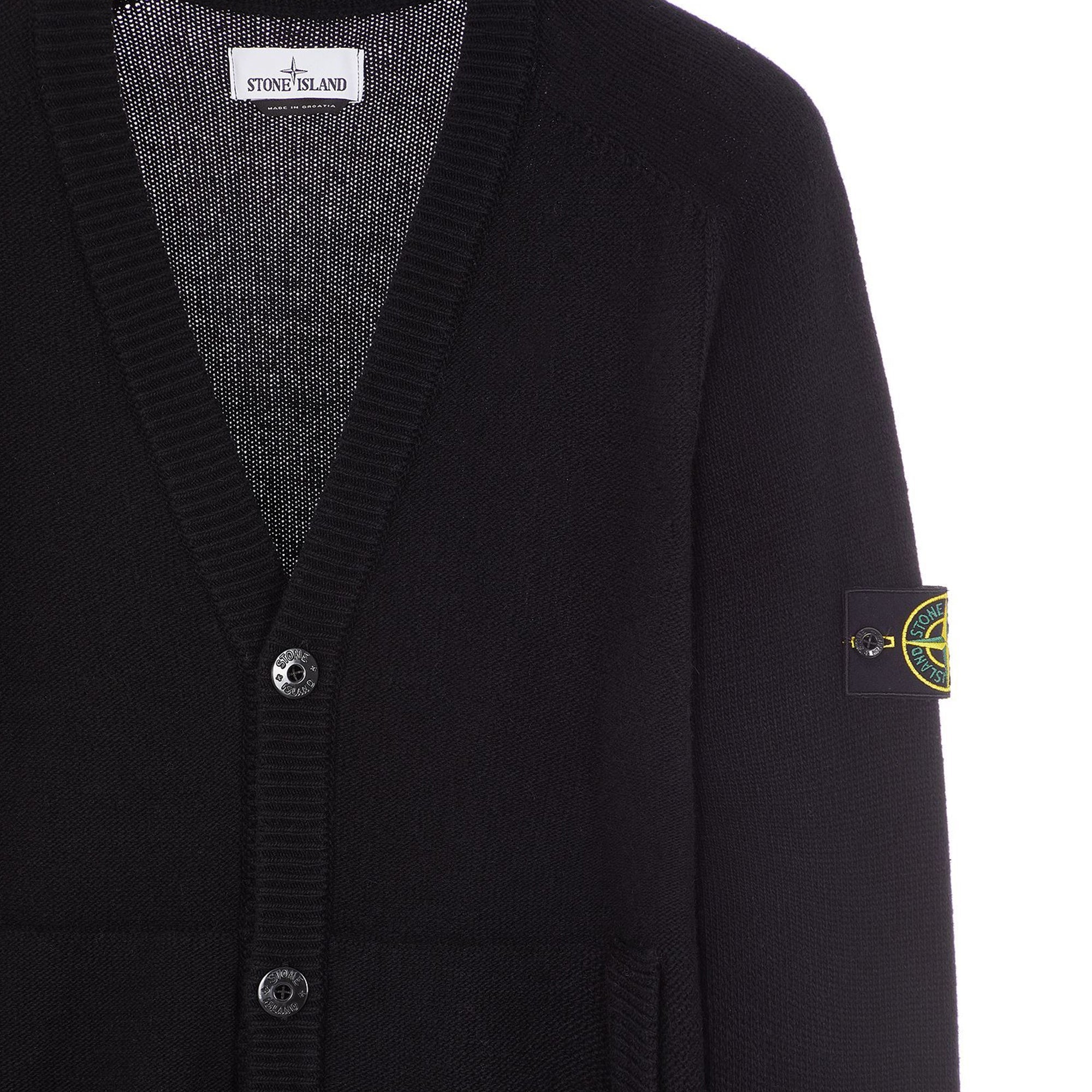 Mens Wool Cardigan Black Stone island – Гарантія оригінальності – детальний вид