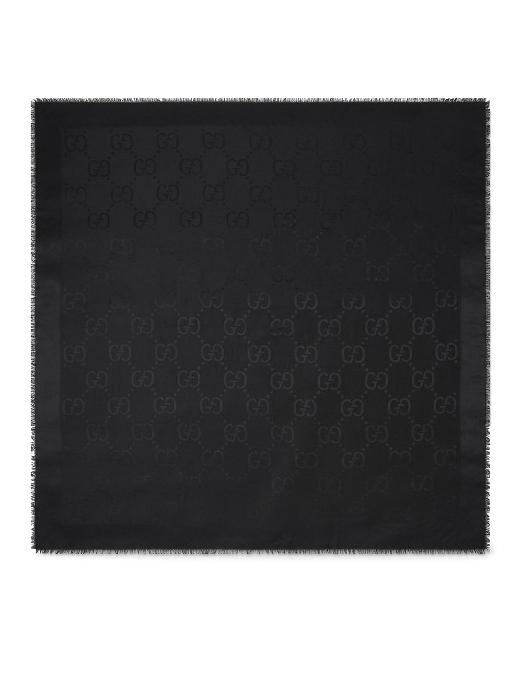 Jacquard Wool And Silk Shawl With Gg Motif Gucci – Гарантія оригінальності – боковий вид