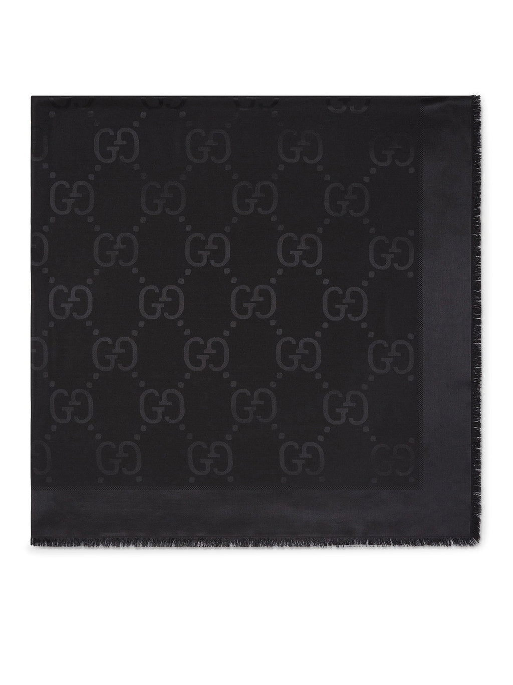 Jacquard Wool And Silk Shawl With Gg Motif Gucci – Гарантія оригінальності – вид ззаду