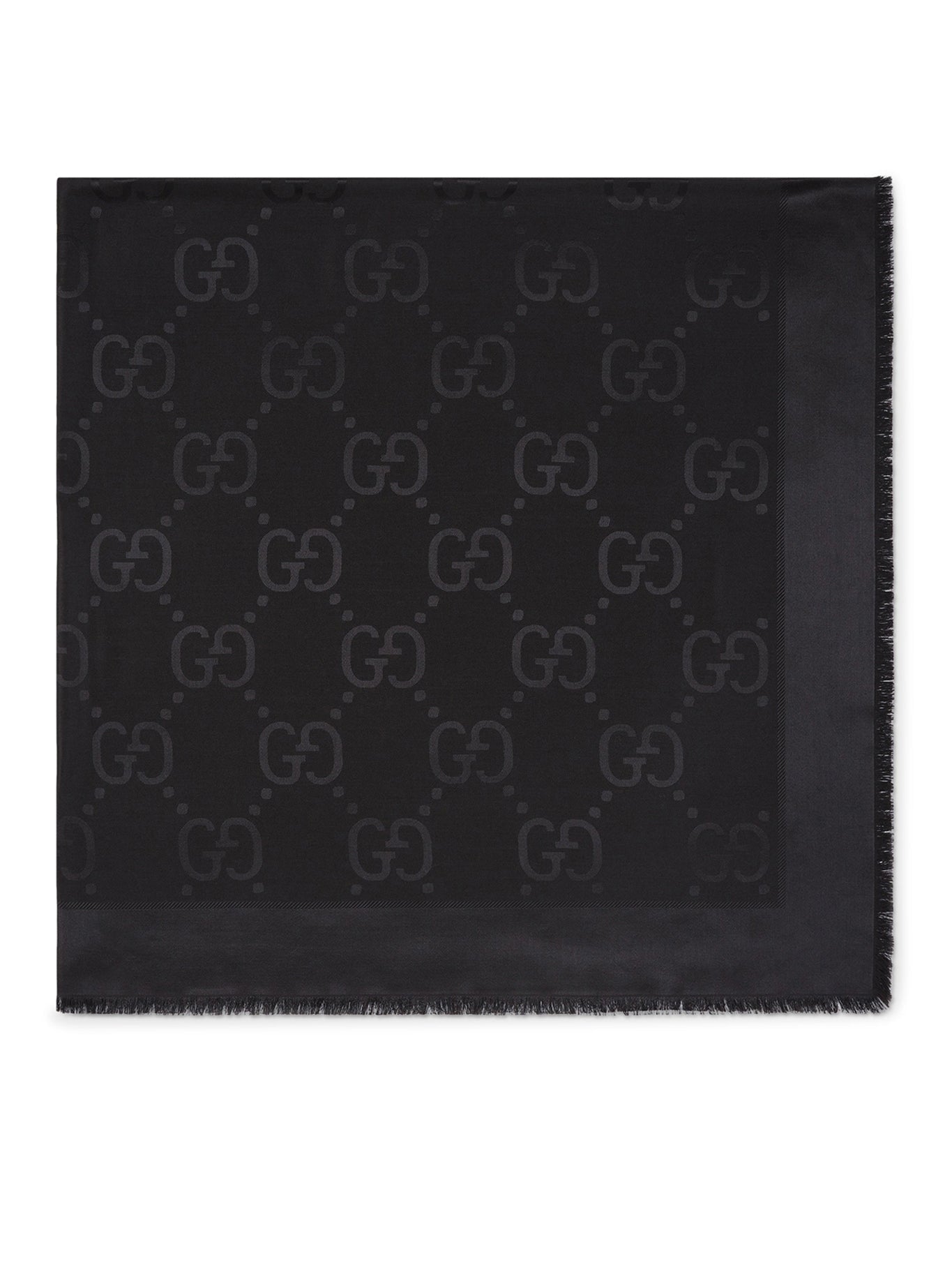 Jacquard Wool And Silk Shawl With Gg Motif Gucci – Гарантія оригінальності – вид ззаду