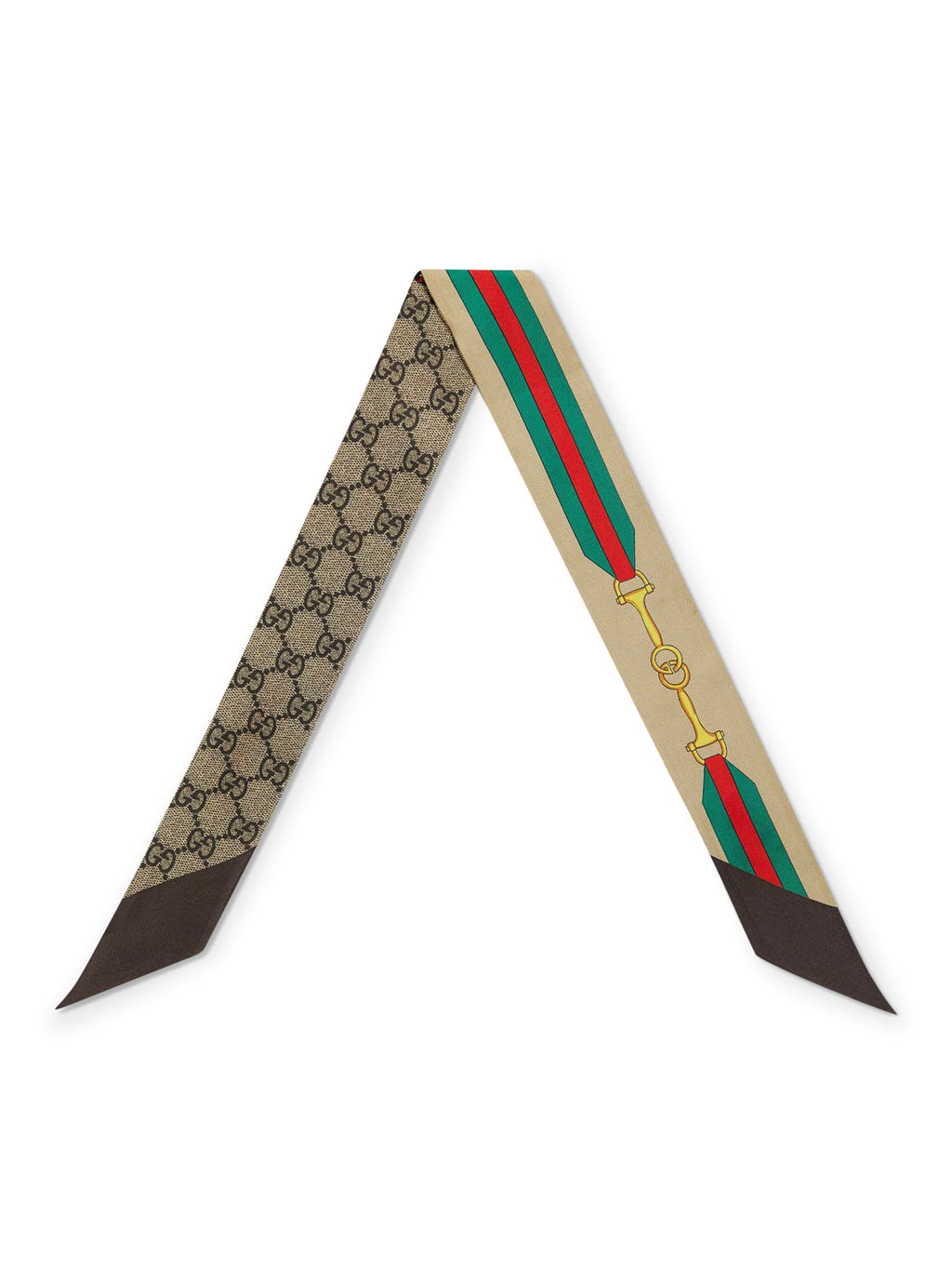 Silk Bow With Horsebit Print With Gg And Web Crossing Gucci – Гарантія оригінальності – боковий вид