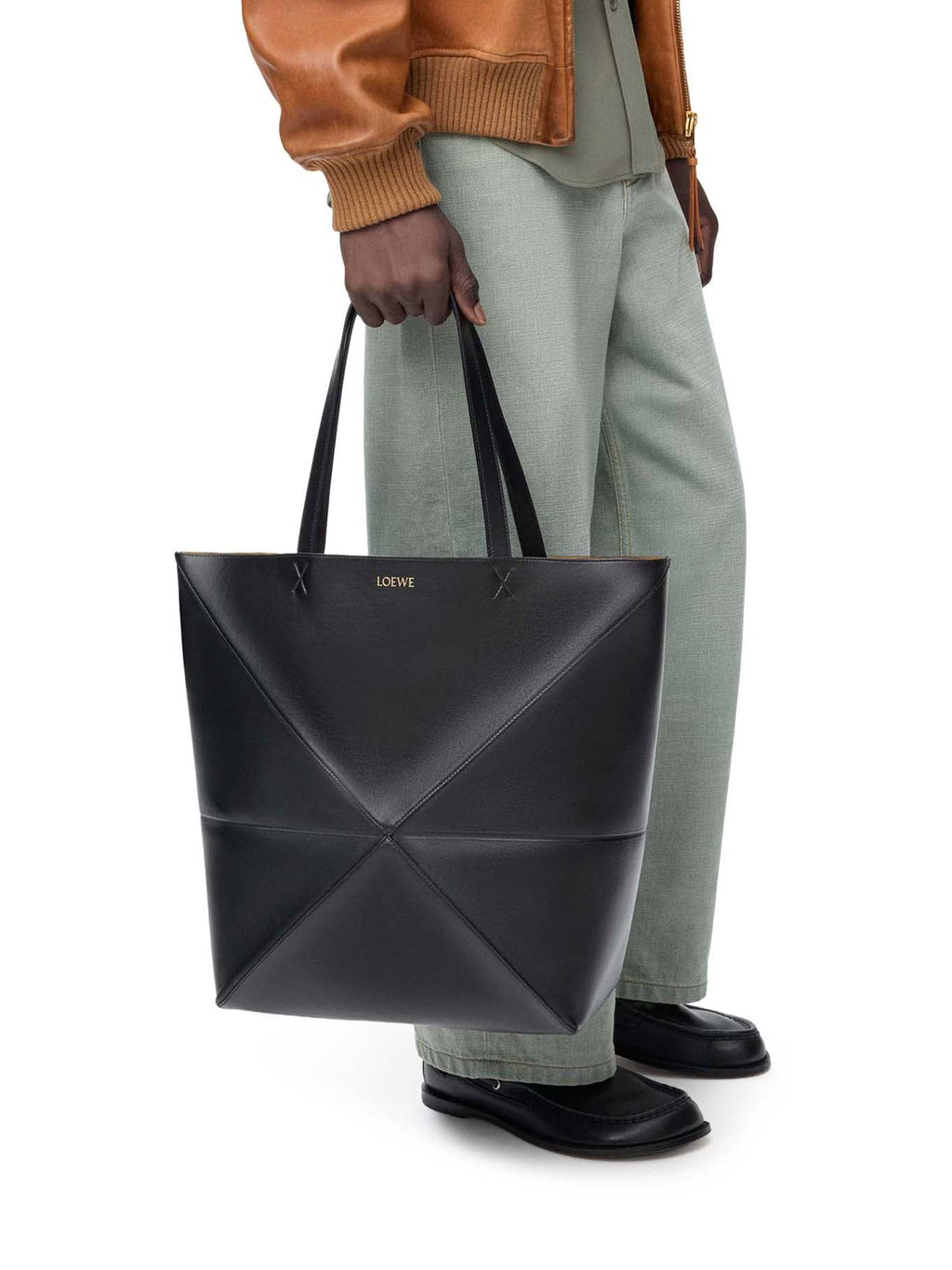 Puzzle Fold Tote XL Bag In Polished Calfskin Loewe оригінал – Купити в Україні – вид ззаду