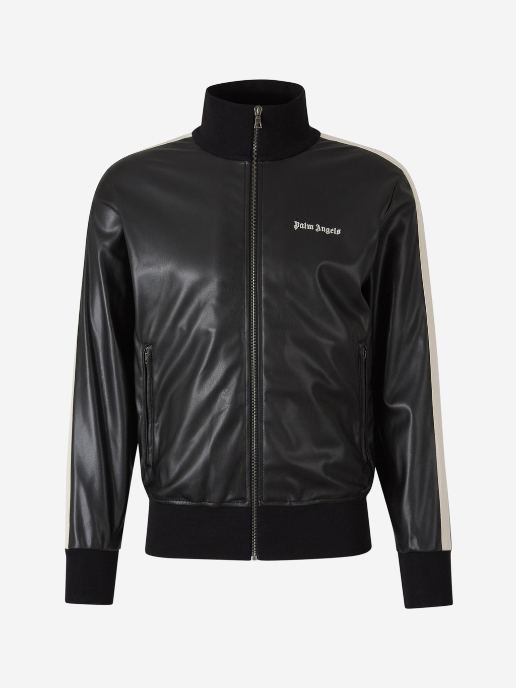 Оригінальна Logo Stripe Leather Jacket Palm angels – боковий вид