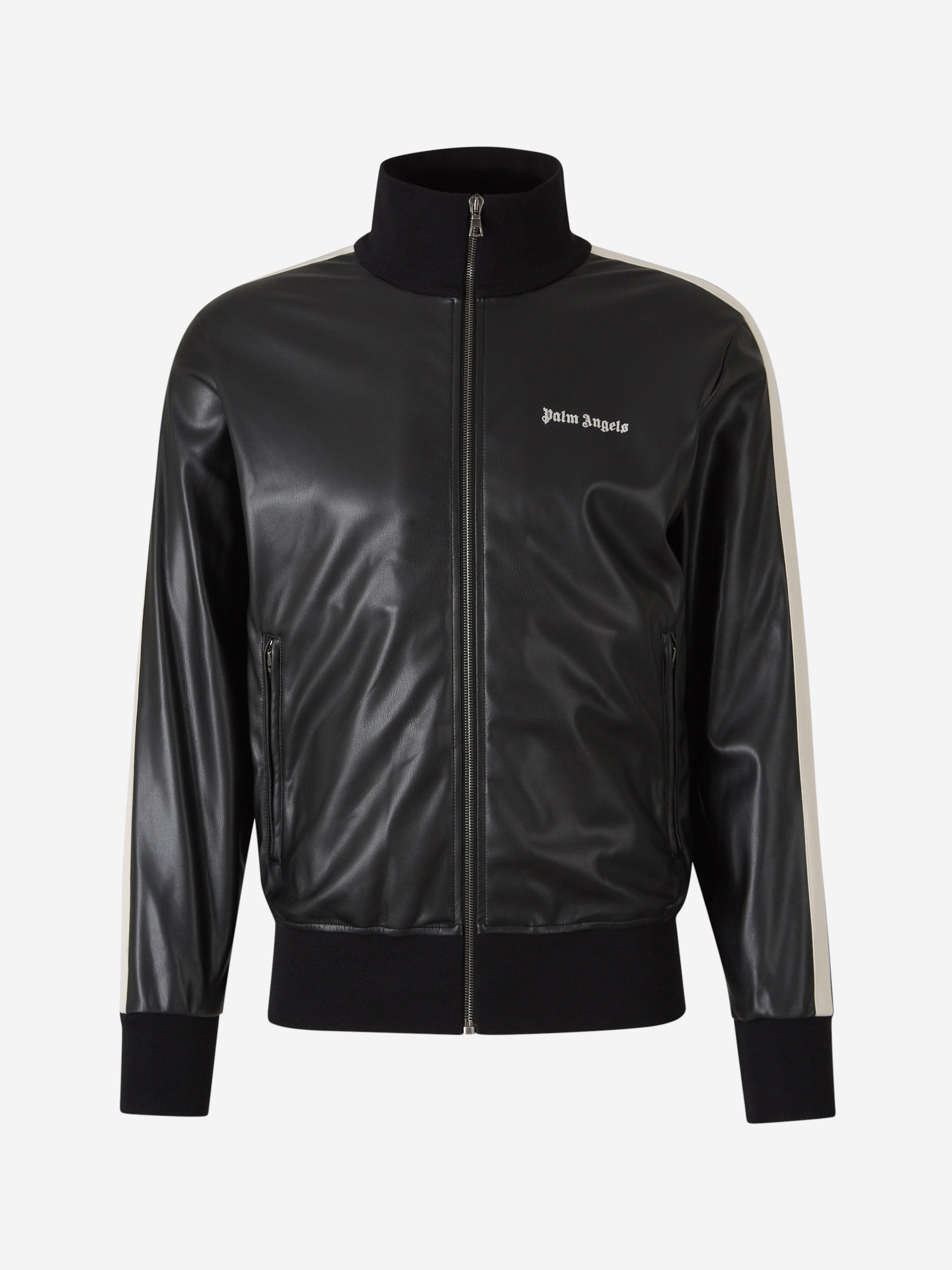 Оригінальна Logo Stripe Leather Jacket Palm angels – боковий вид