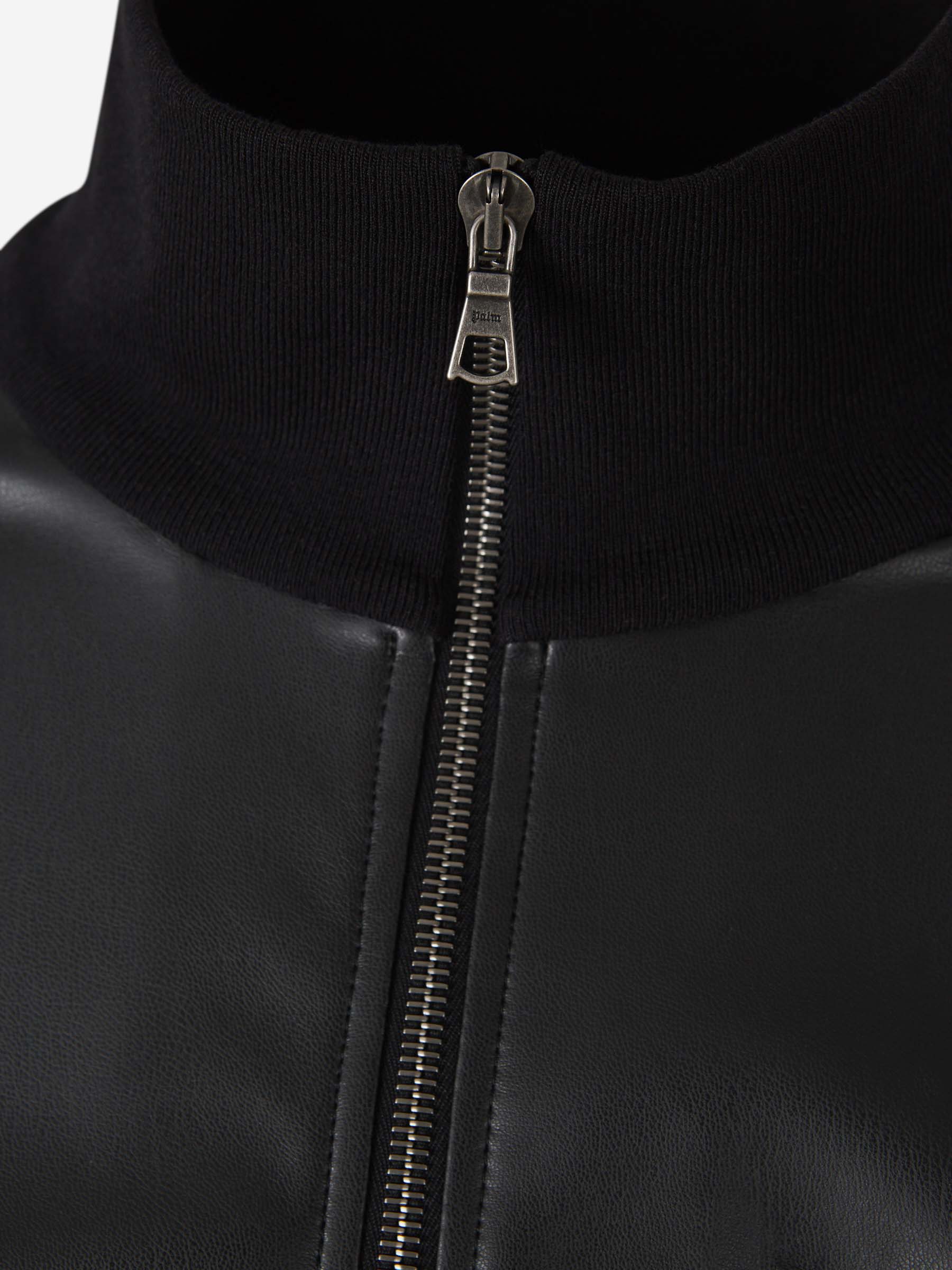 Оригінальна Logo Stripe Leather Jacket Palm angels – збільшений вид