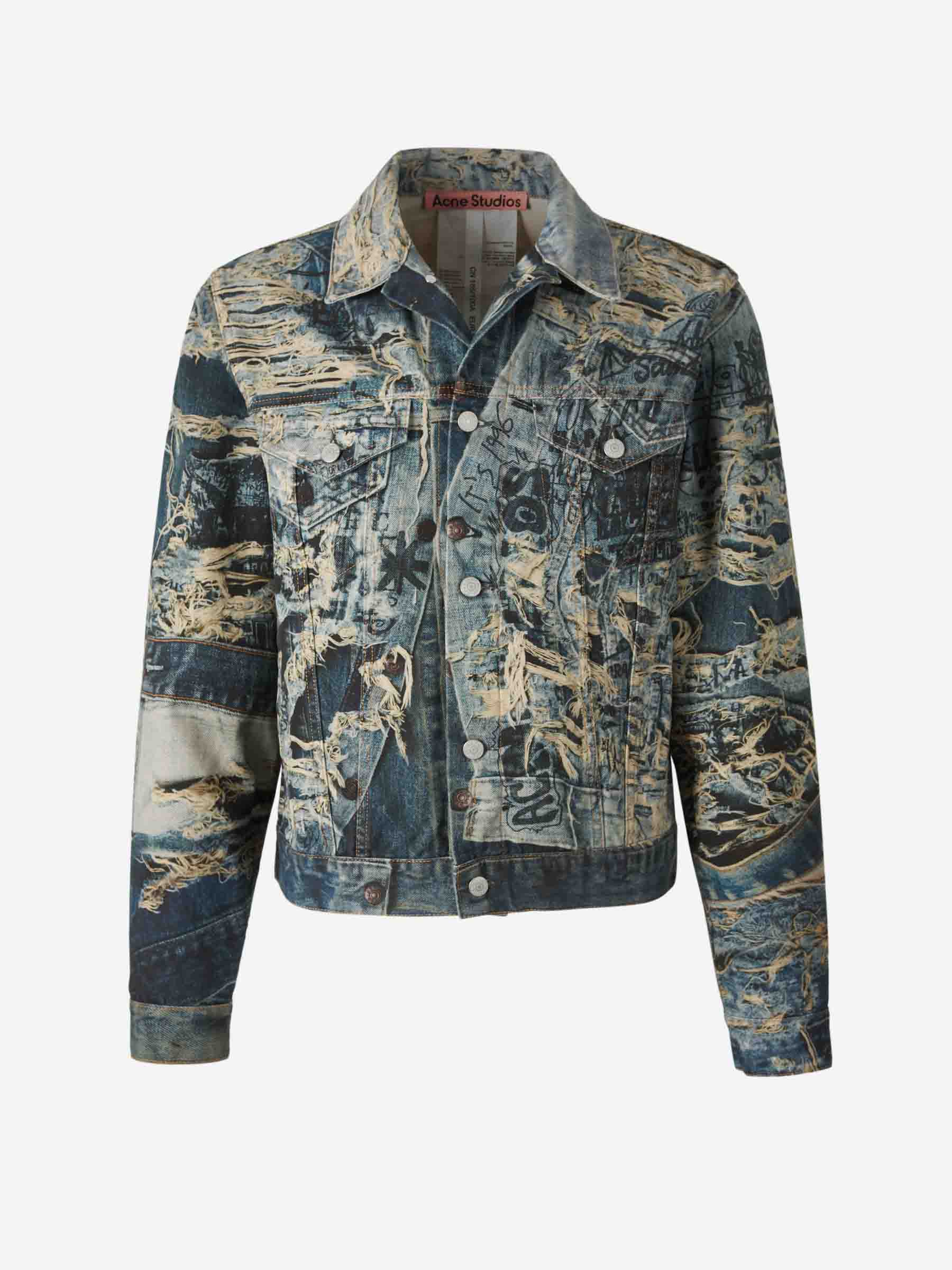 Оригінальна Printed Denim Jacket Acne studios – боковий вид