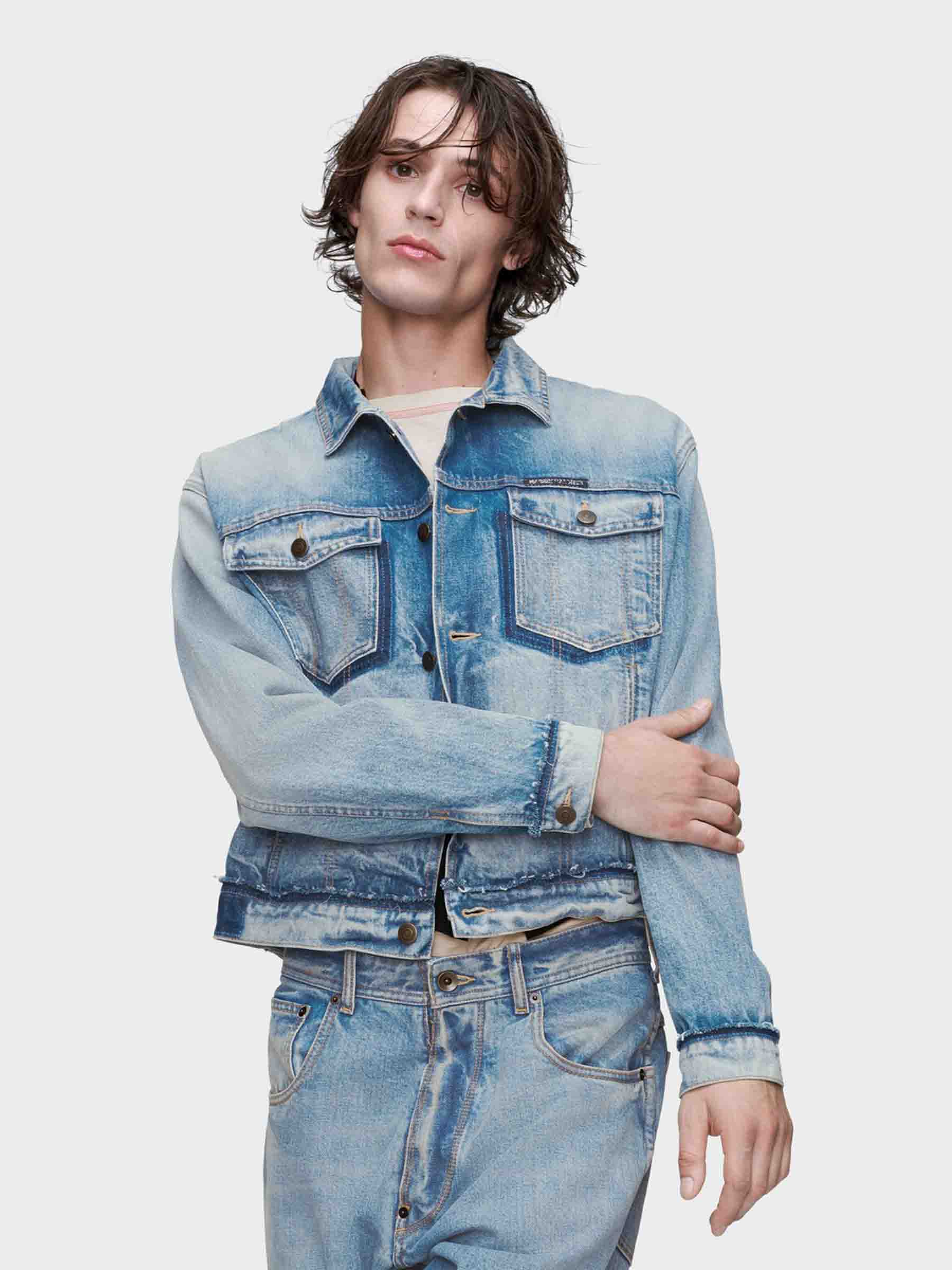 Оригінальна Cotton Denim Jacket Maison margiela – вид ззаду