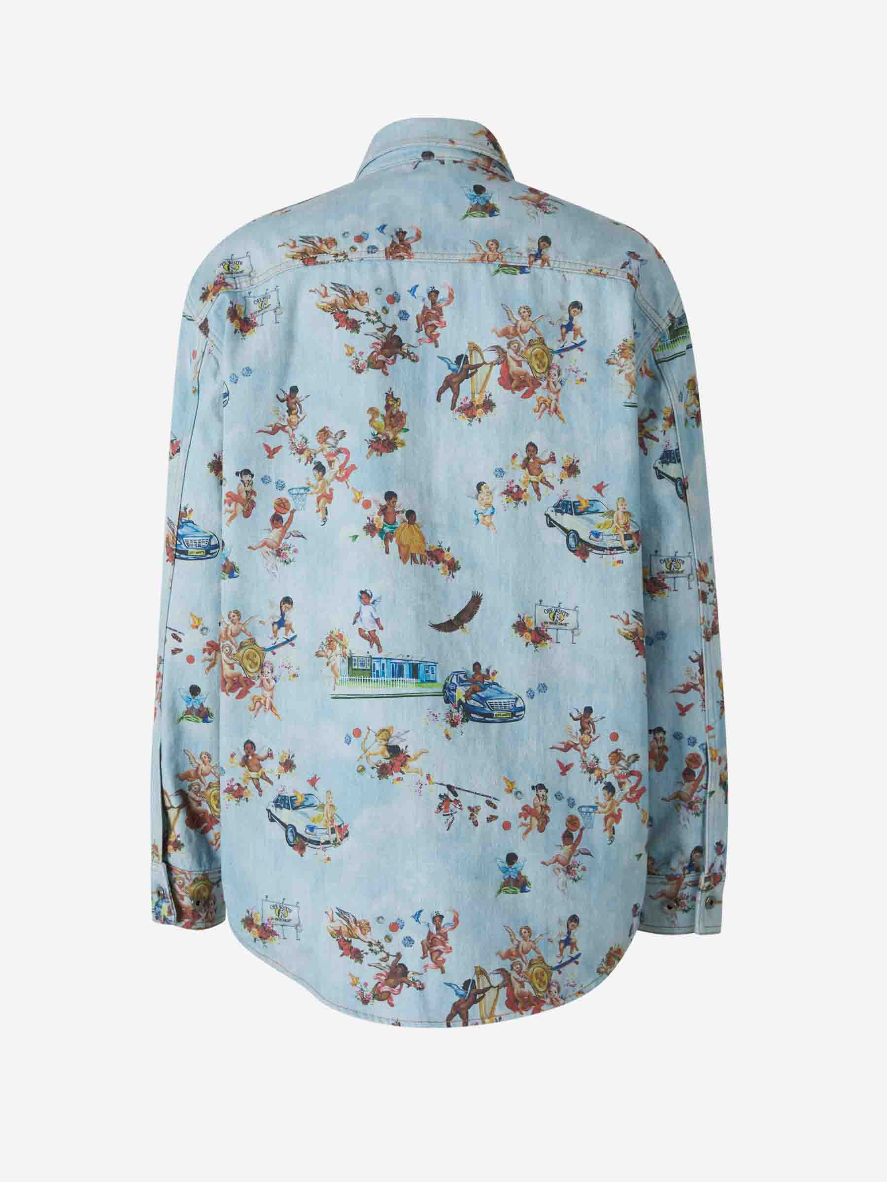 Оригінальна Printed Denim Overshirt Off-white – детальний вид