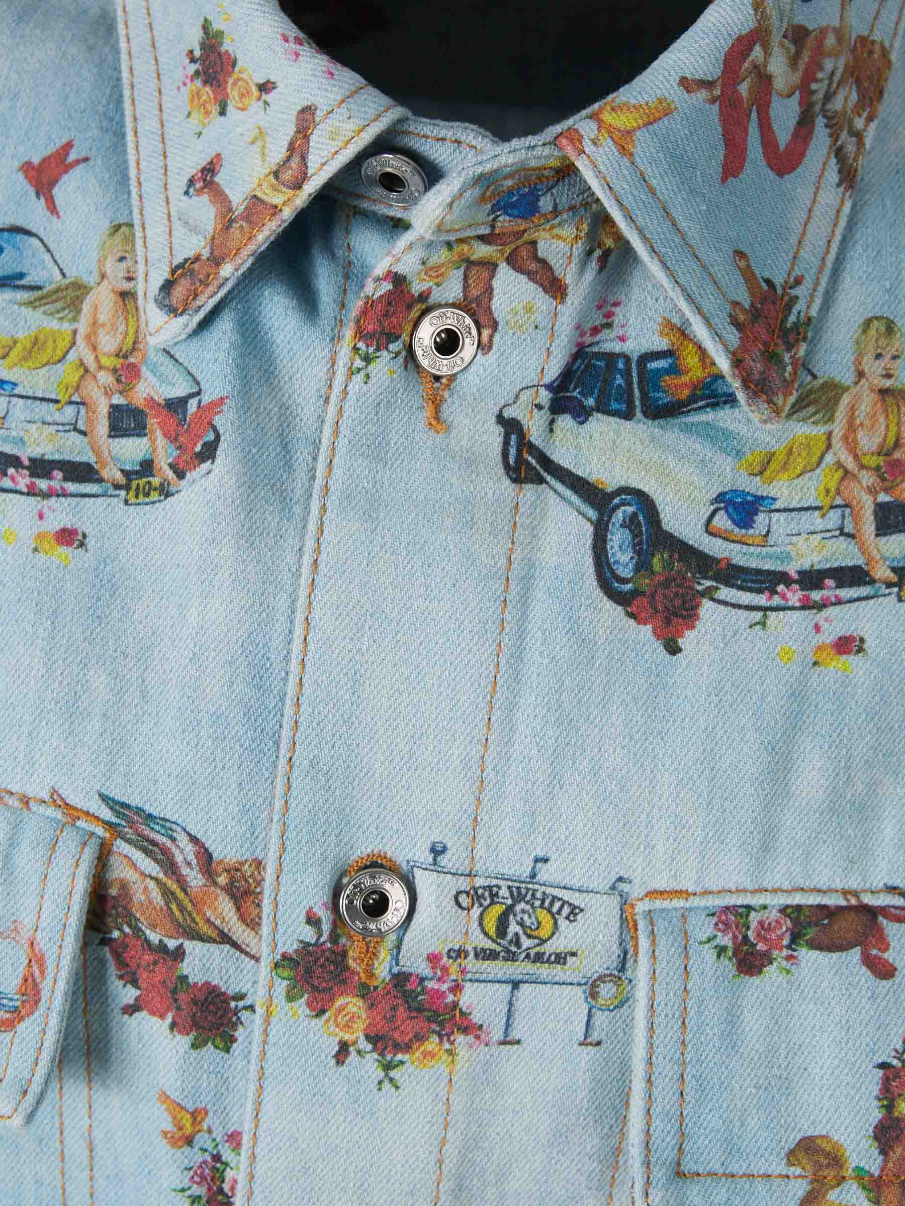 Оригінальна Printed Denim Overshirt Off-white – збільшений вид