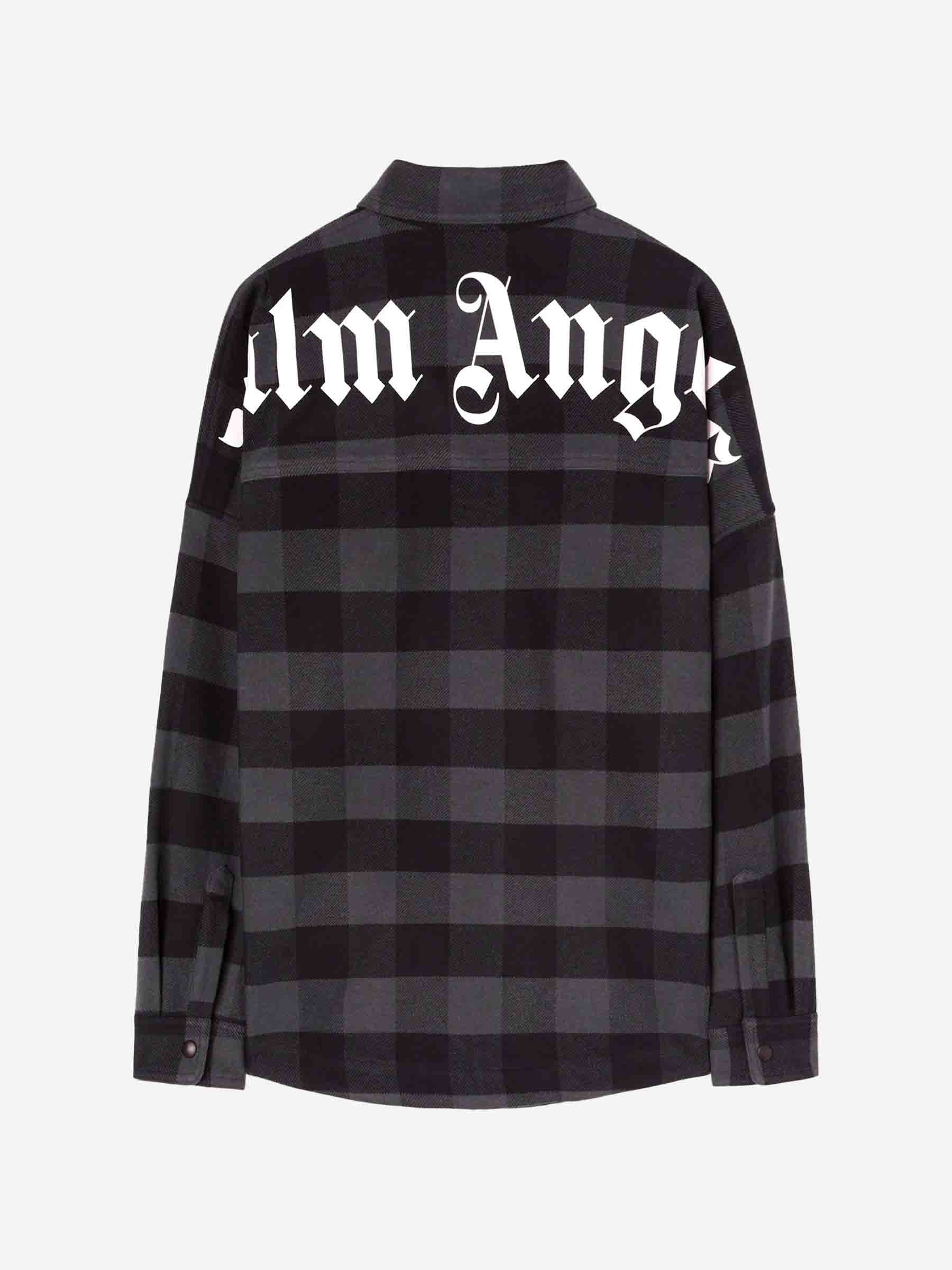 Оригінальна Checked Logo Overshirt Palm angels – вид ззаду