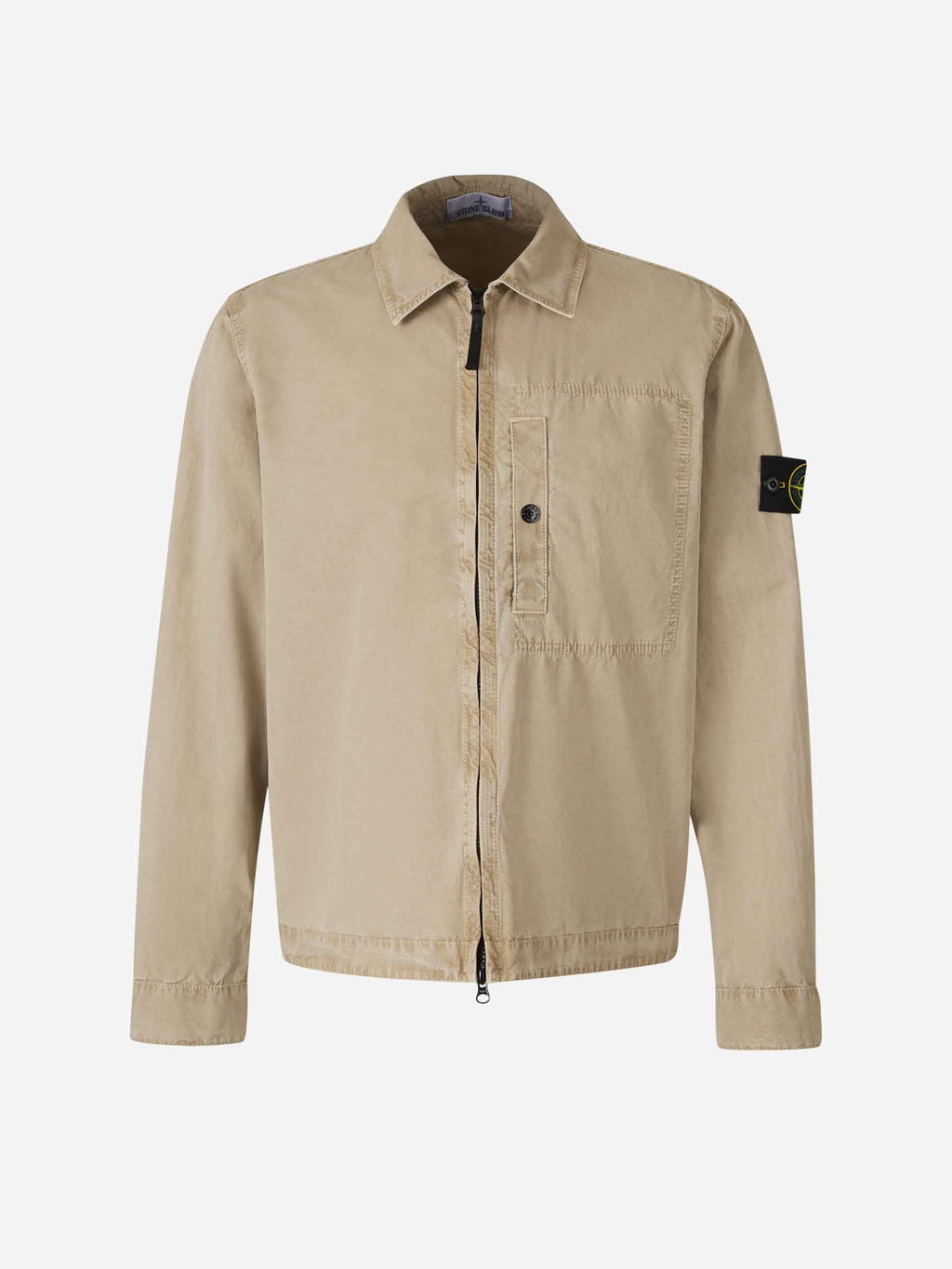 Оригінальна Cotton Zipper Overshirt Stone island – боковий вид