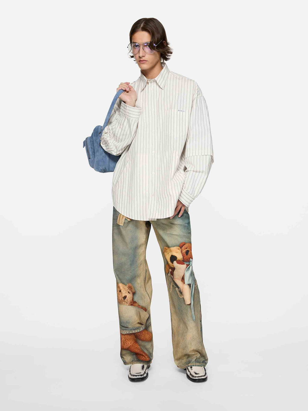 Оригінальна Casual Striped Shirt Acne studios – боковий вид