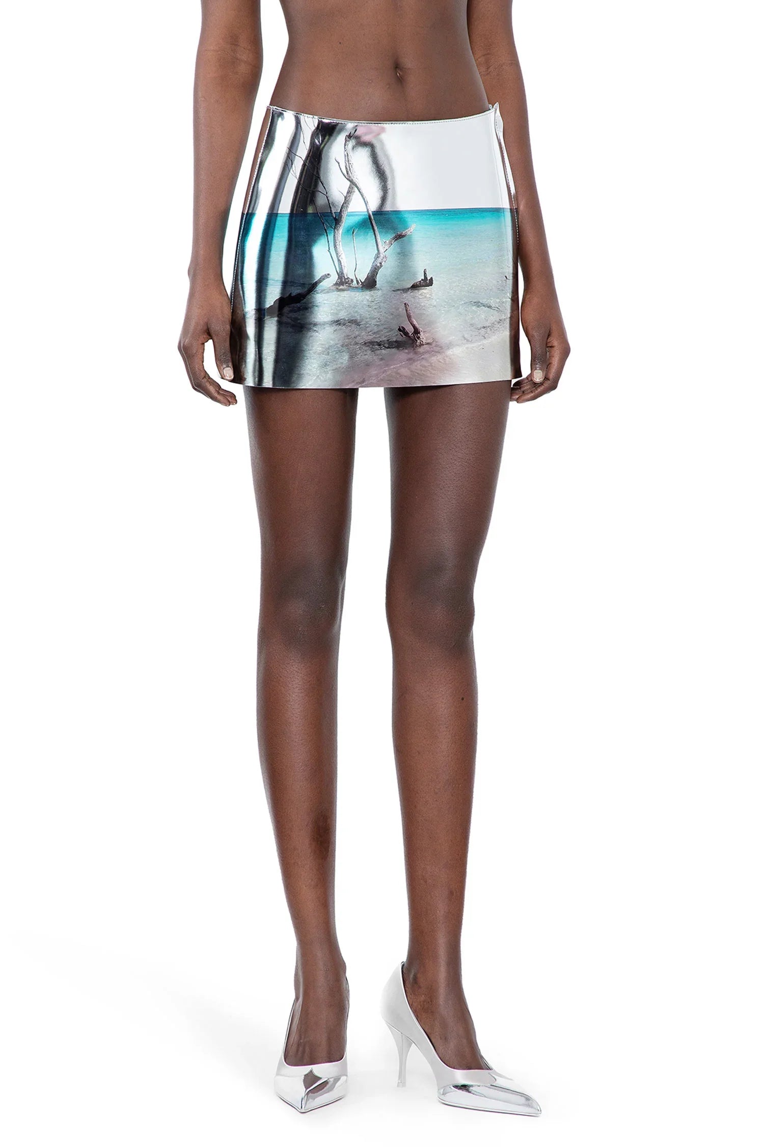 Shiny Leather Mini Skirt Prada оригінал – Купити в Україні – вид ззаду