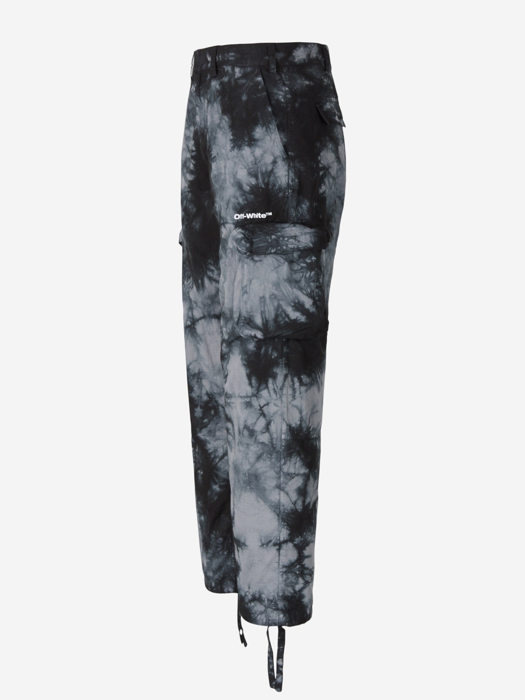 Оригінальна Tie Dye Cargo Trousers Off-white – вид ззаду