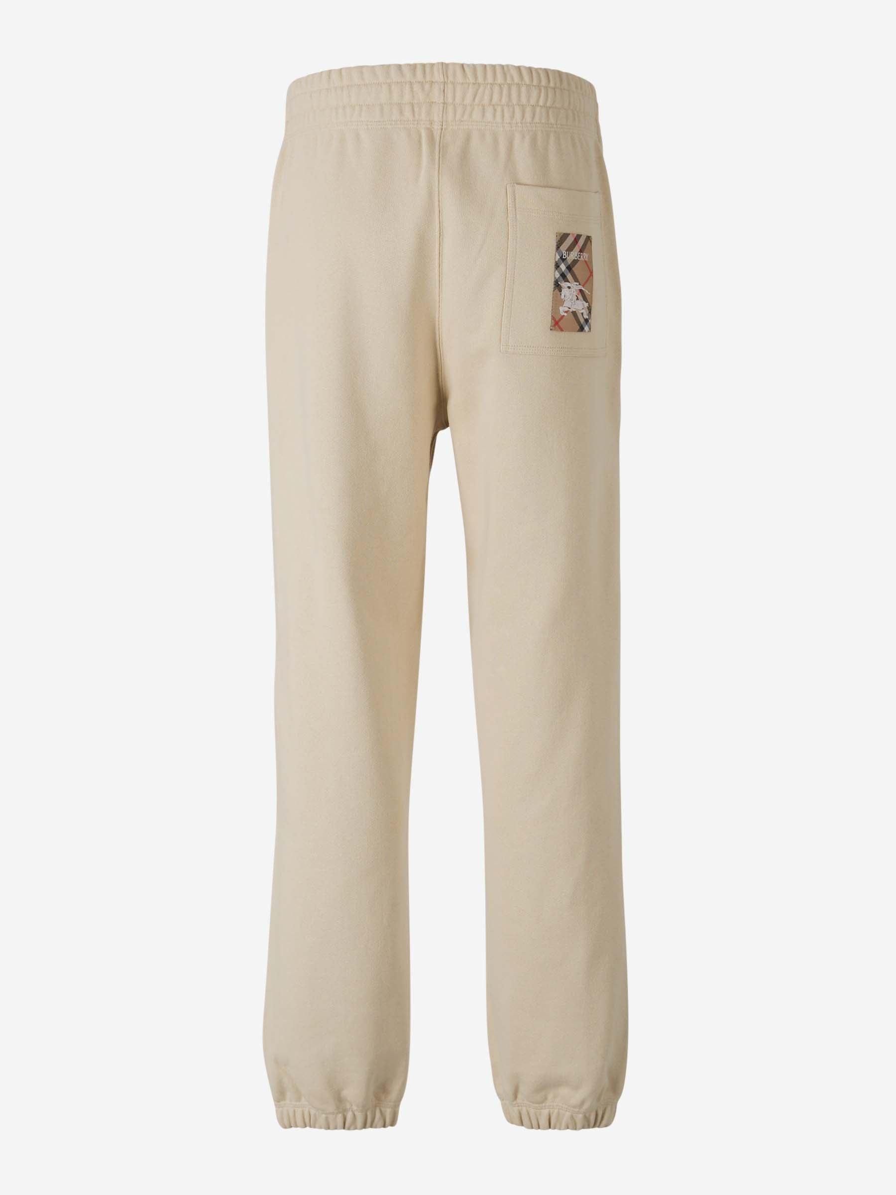 Оригінальна Cotton Check Joggers Burberry – вид ззаду