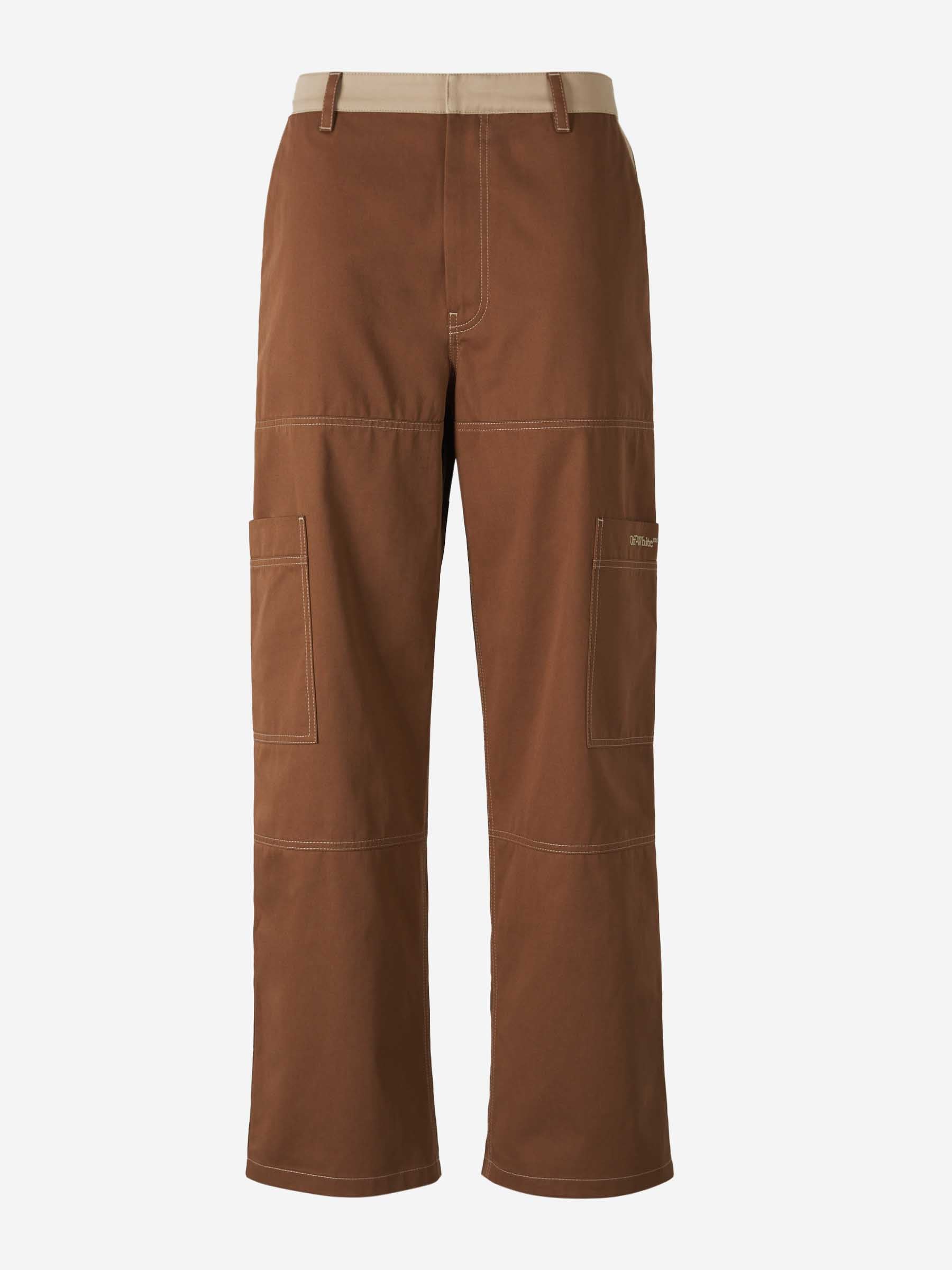 Оригінальна Two-Tone Cargo Pants Off-white – боковий вид